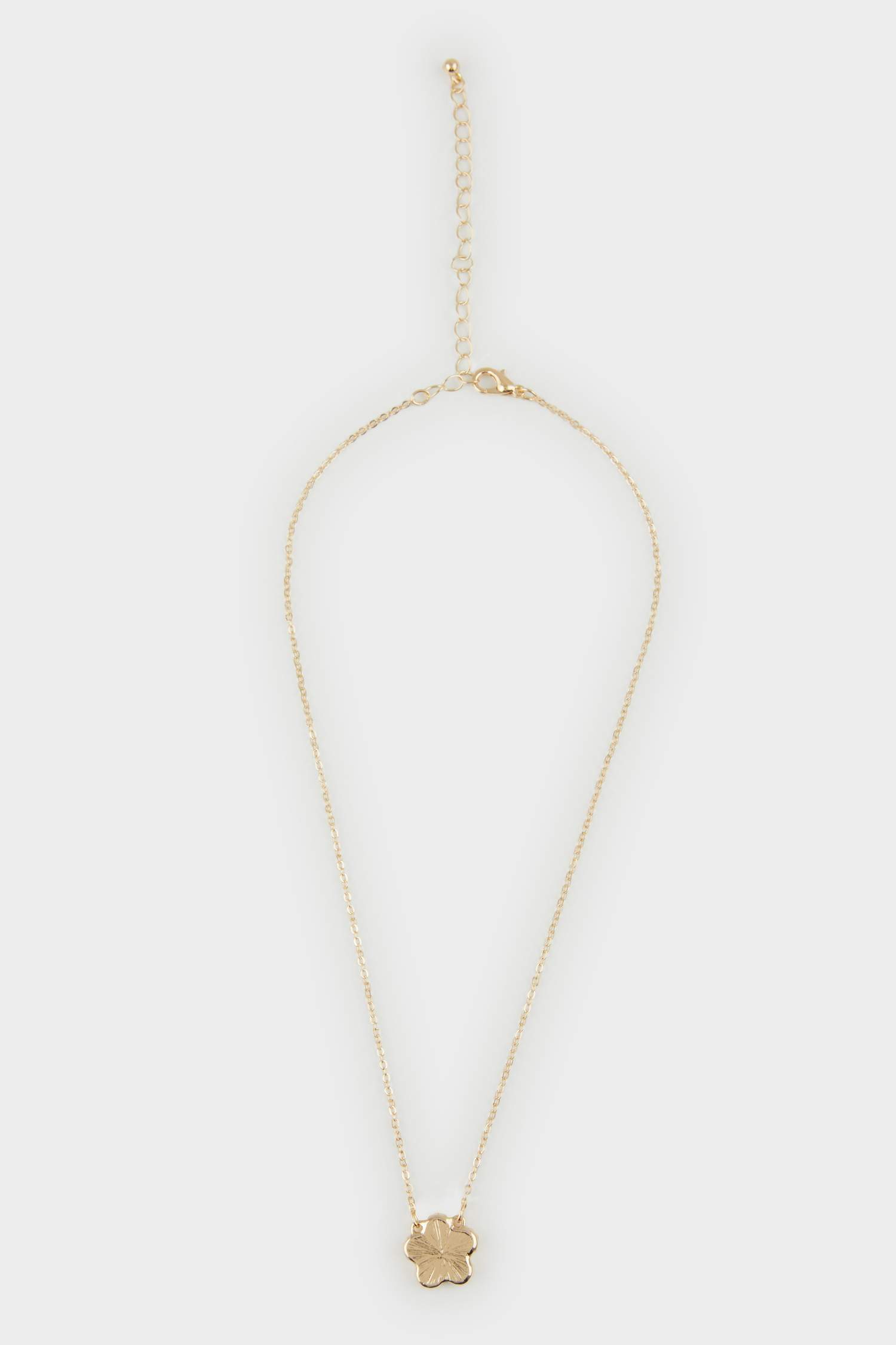 Woman Red Floral Gold Necklace