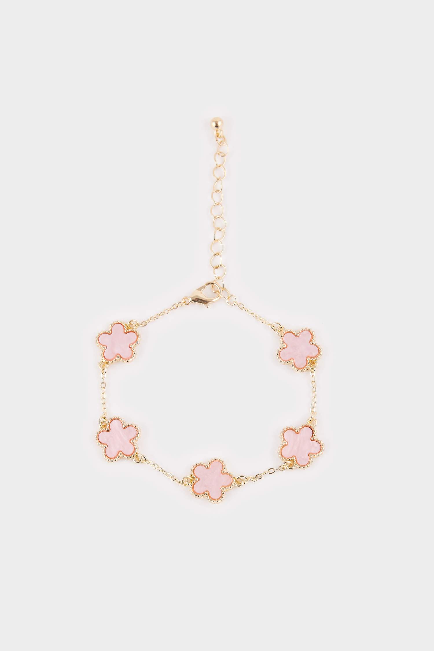 Kadın Pembe Yonca Detaylı Bileklik