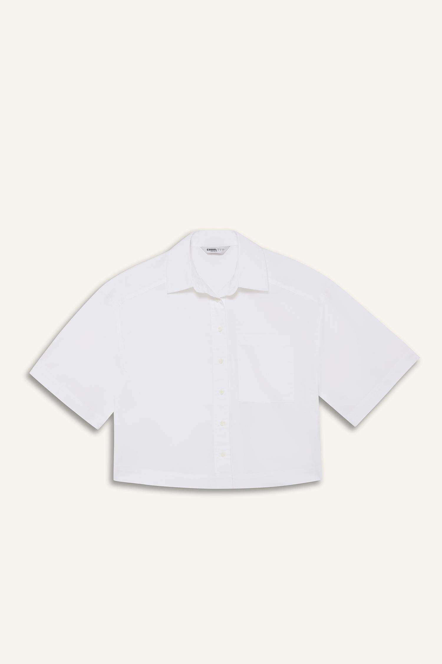 Oversize Fit Shirt Collar Poplin Short Sleeve Shirt