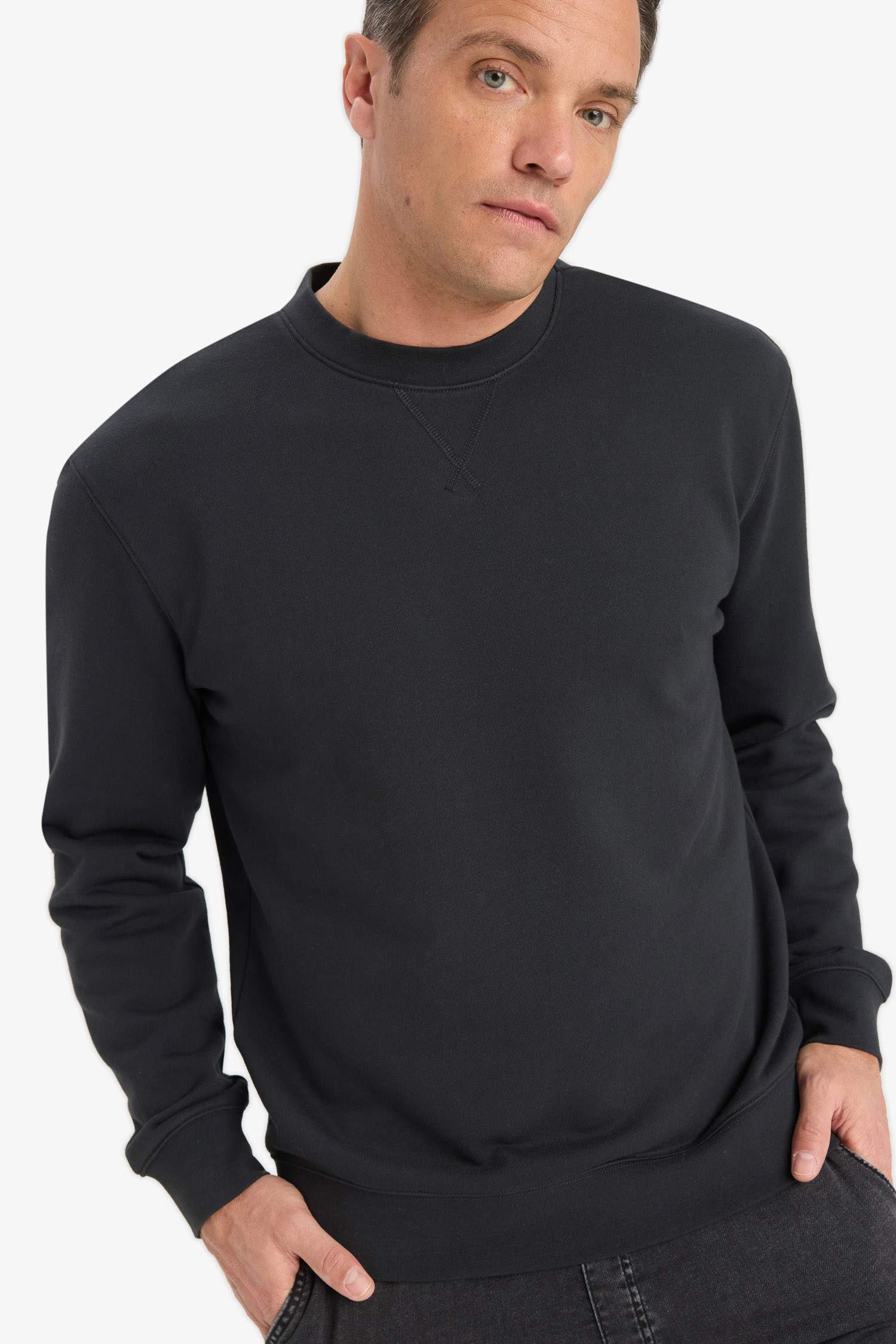 Cotton Regular Fit Crew Neck Sweatshirt