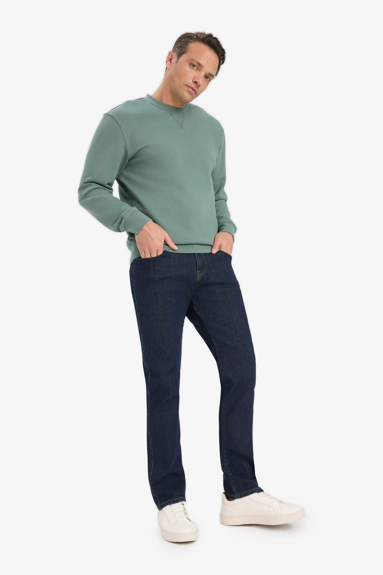 Cotton Regular Fit Crew Neck Sweatshirt