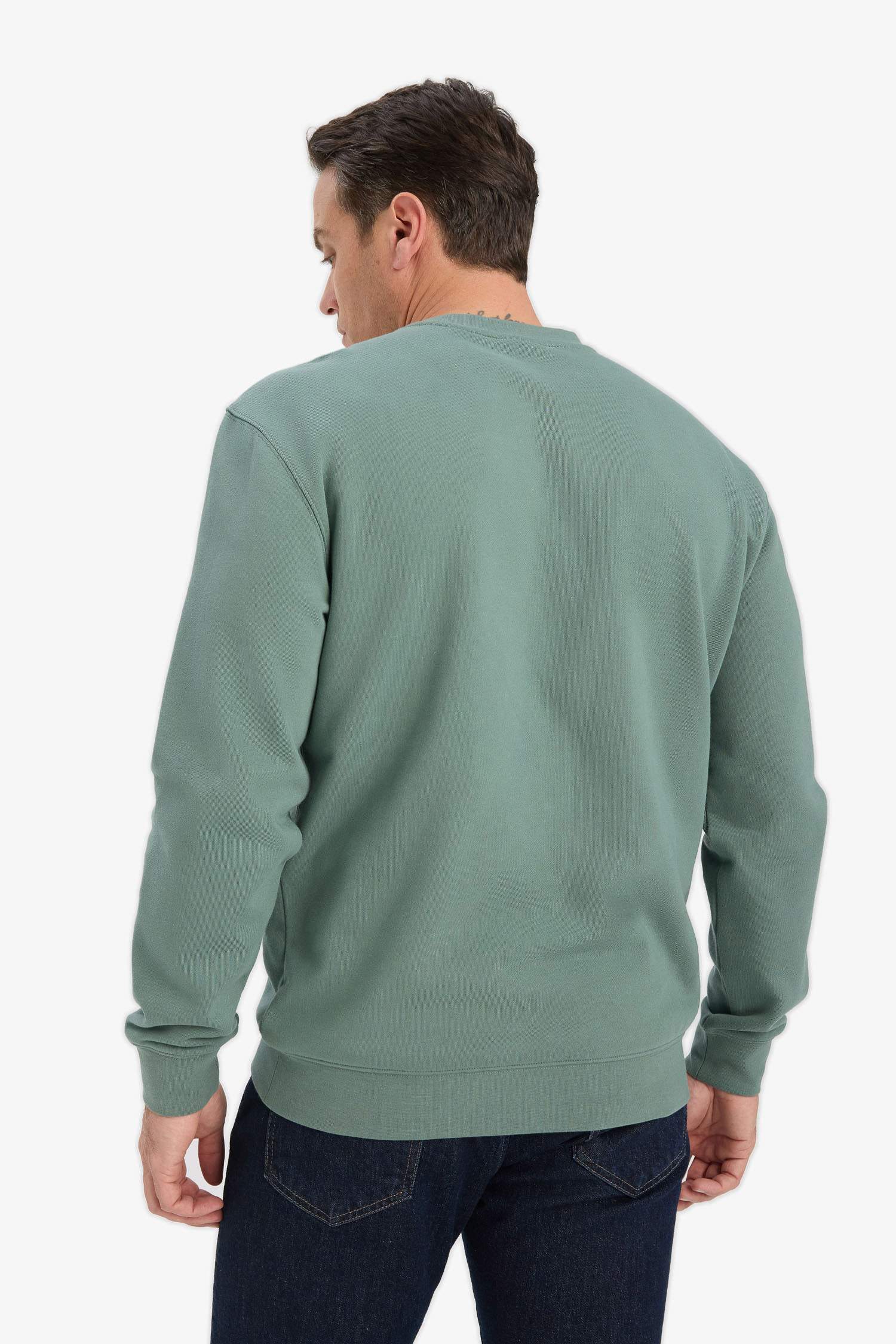 Cotton Regular Fit Crew Neck Sweatshirt