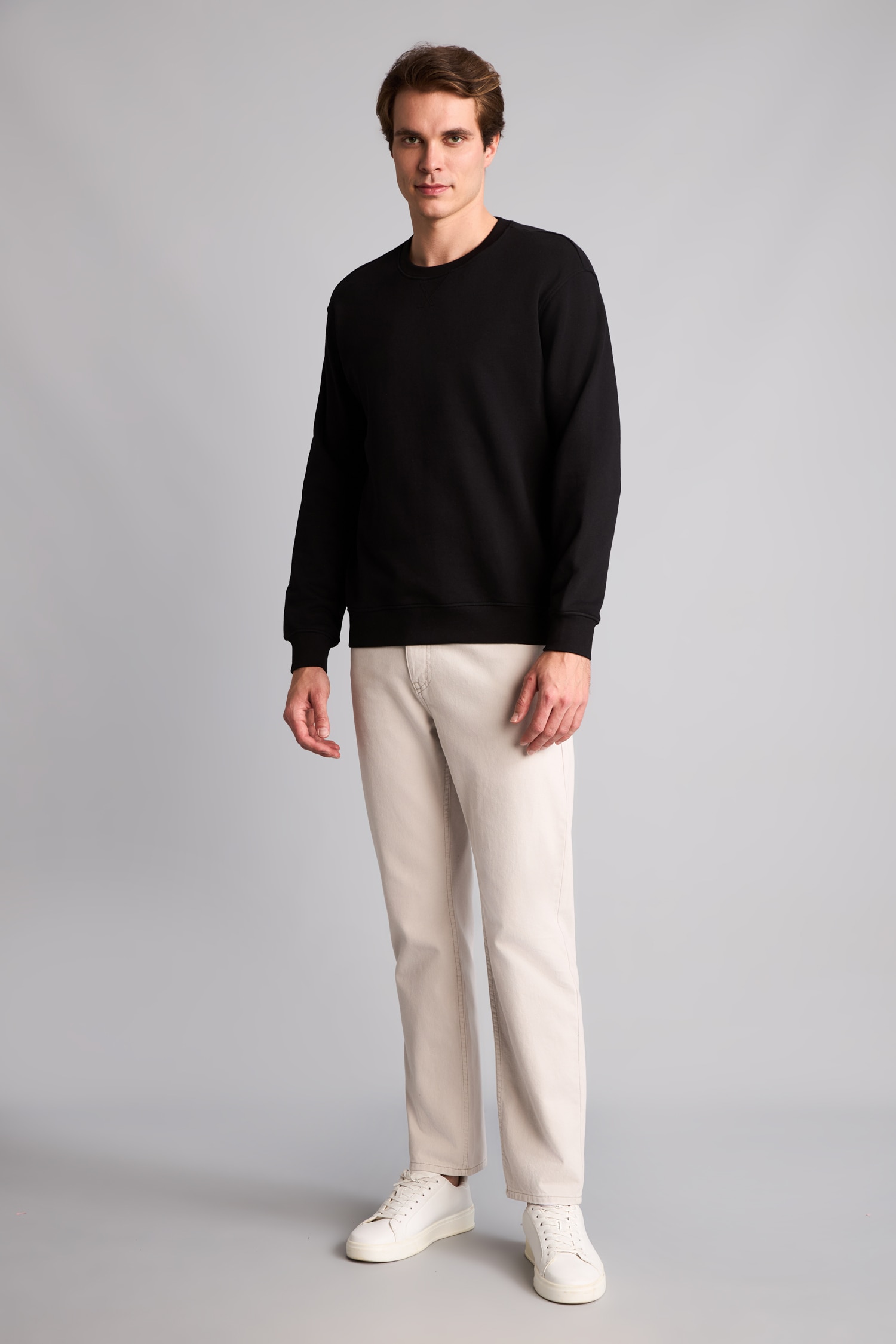 DeFacto Pamuklu Regular Fit Basic Sweatshirt görsel 2