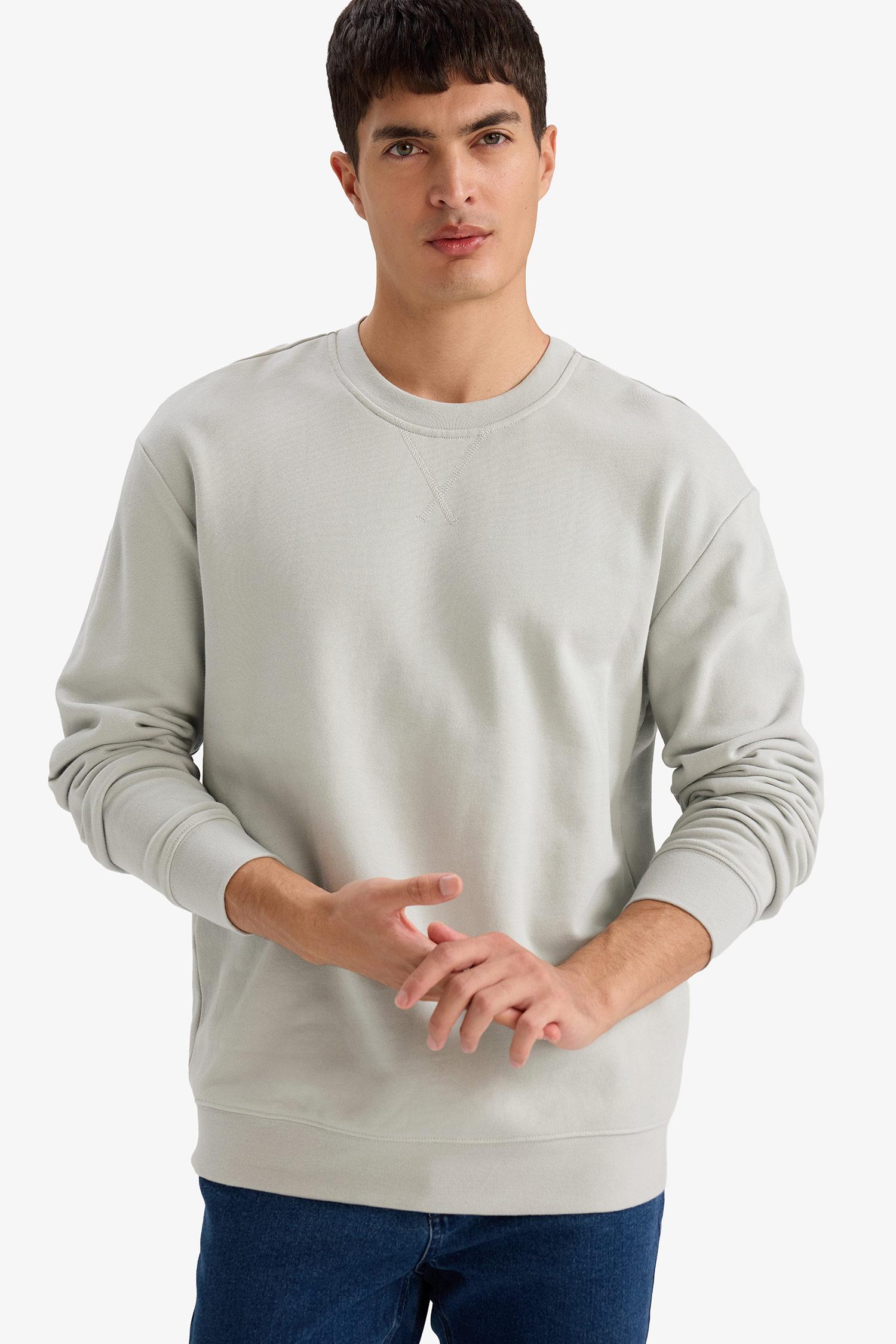 DeFacto Pamuklu Regular Fit Basic Sweatshirt görsel 2