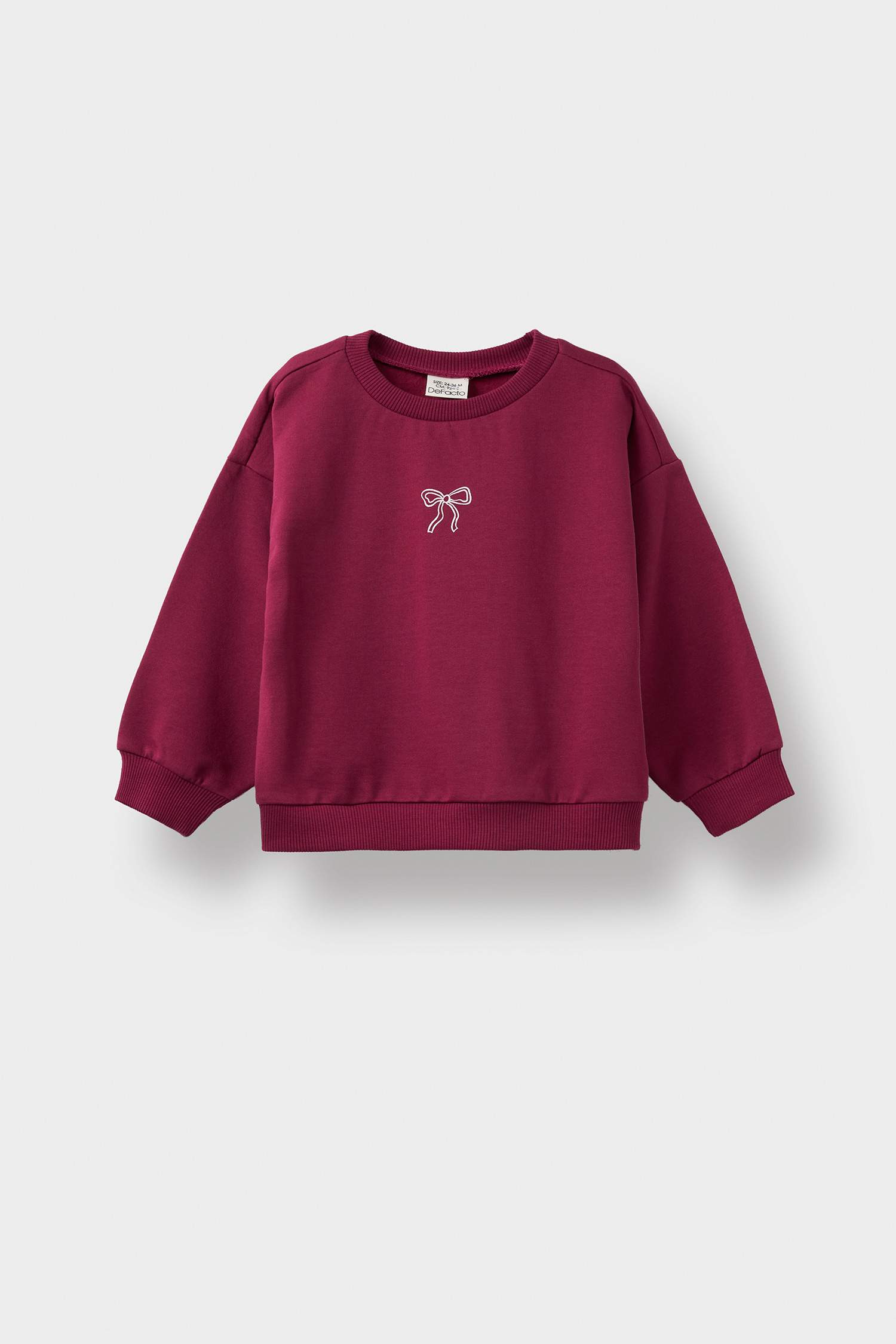 Kız Bebek Bisiklet Yaka İçi Yumuşak Tüylü Baskılı Sweatshirt