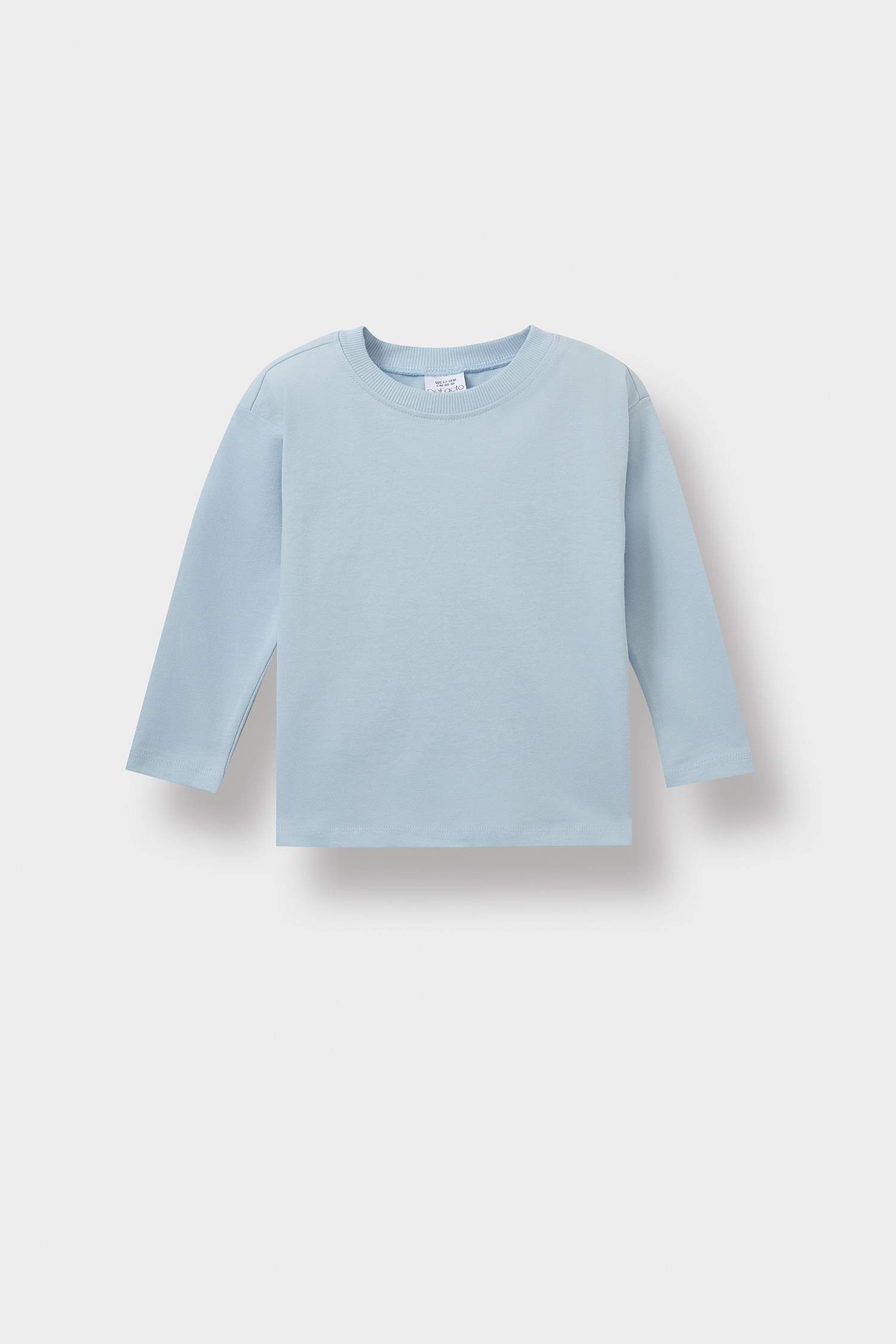 Erkek Bebek Bisiklet Yaka Basic Düz Uzun Kollu Tişört