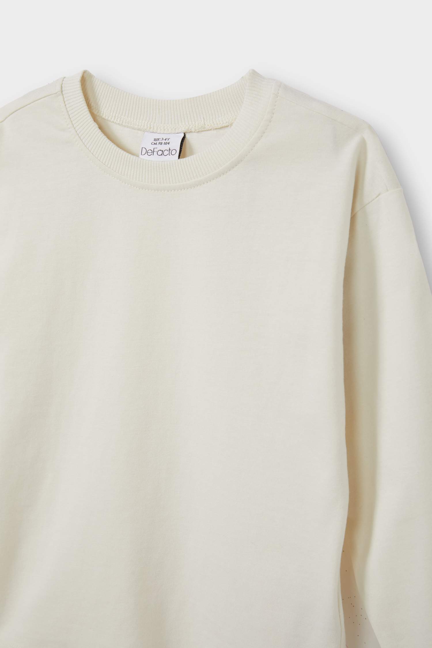 Erkek Bebek Bisiklet Yaka Basic Düz Uzun Kollu Tişört