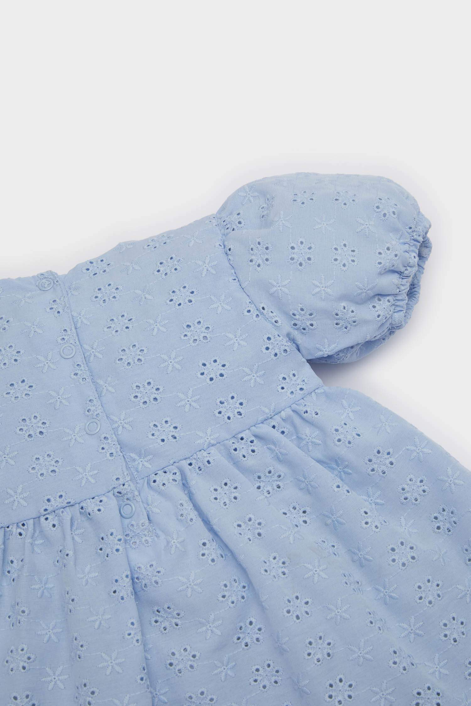 طقم بيبي بناتي فلورال فستان مخرم قصة عادية وكلوت - قطعتين