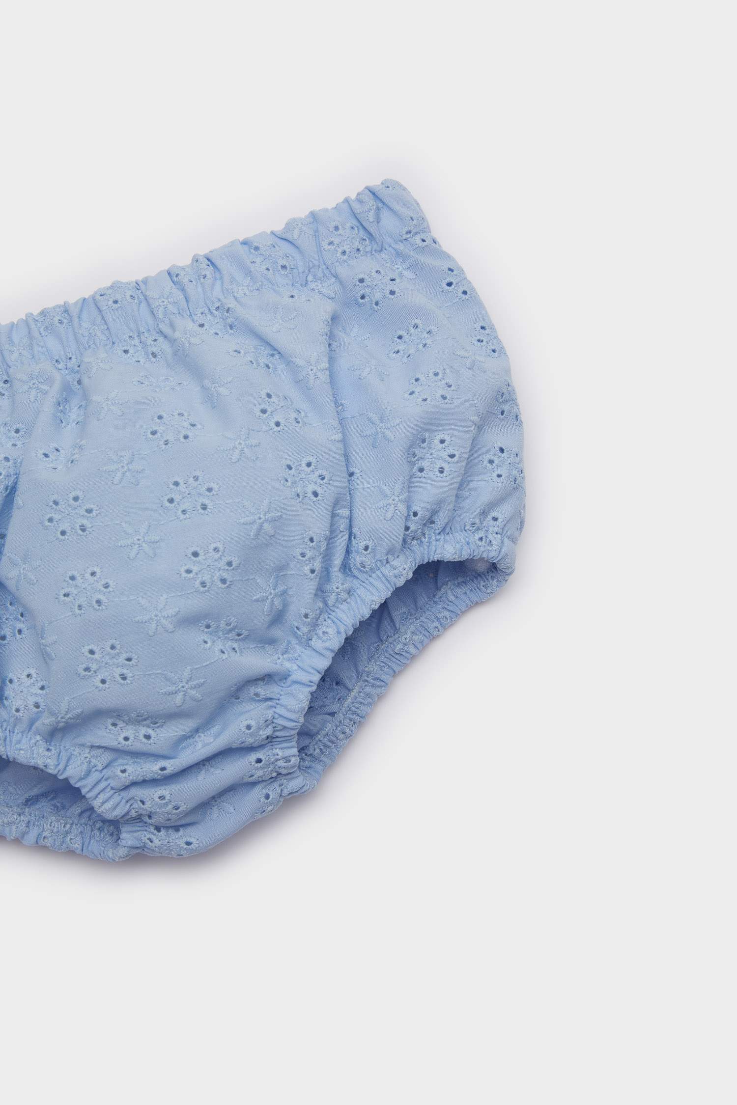 طقم بيبي بناتي فلورال فستان مخرم قصة عادية وكلوت - قطعتين