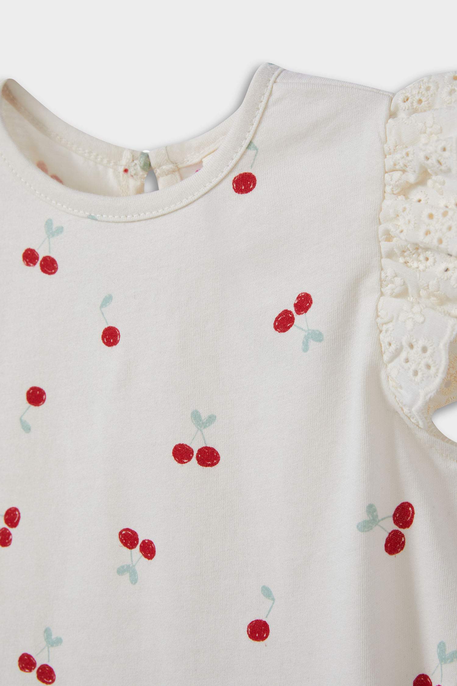 طقم بيبي بناتي بطبعة فاكهة قصة عادية - 3 قطع