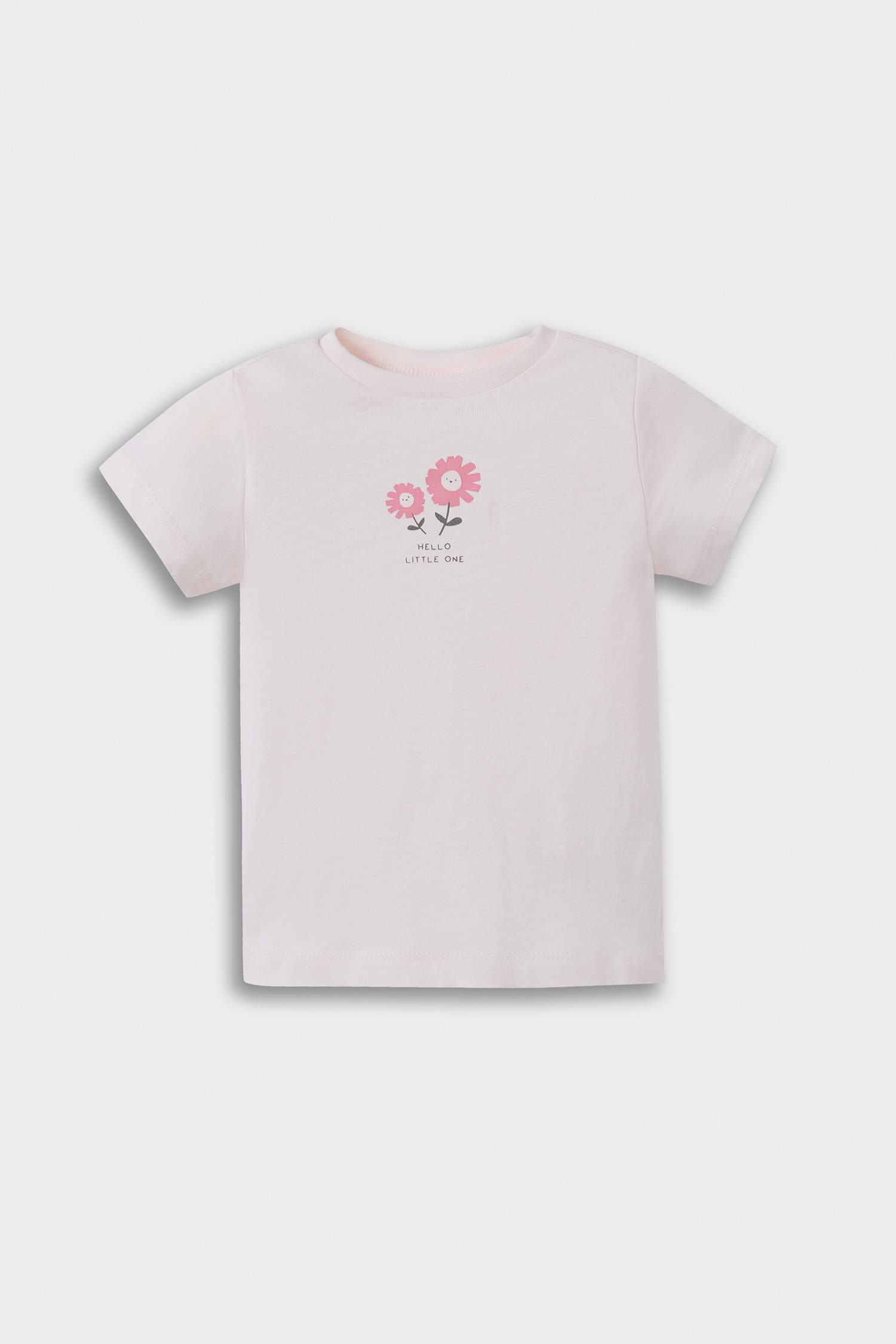 طقم بيبي بناتي تيشيرت وسالوبيت فلورال ممشط - قطعتين