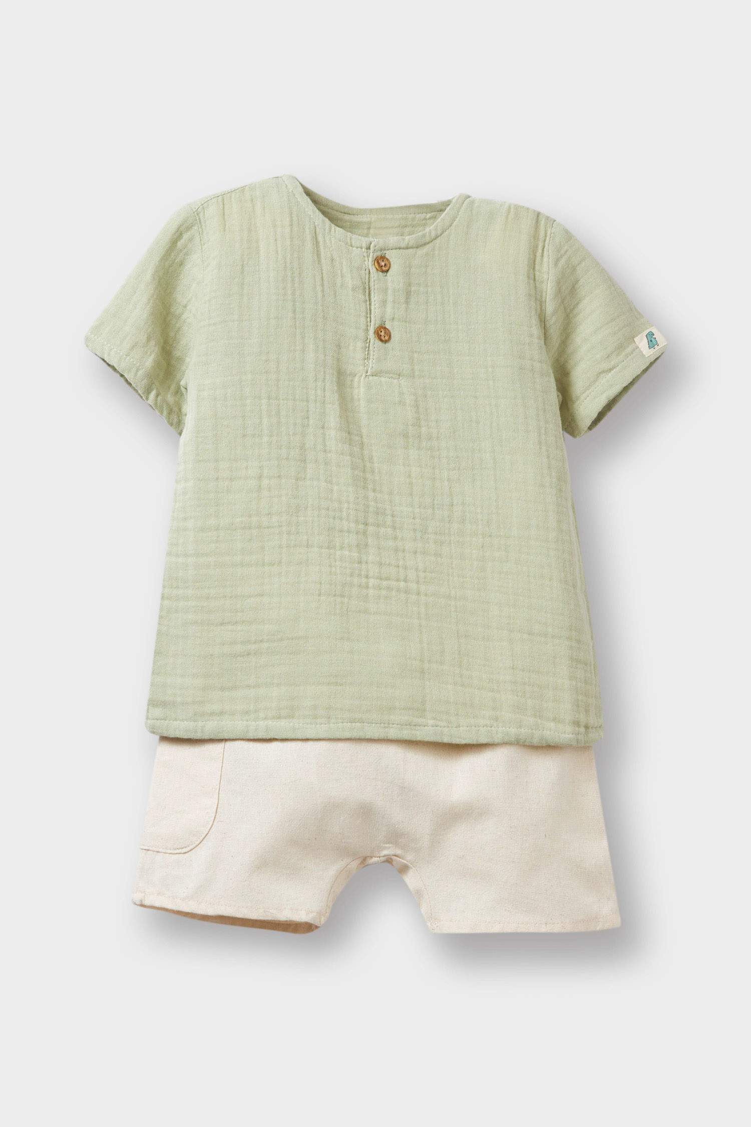 Baby Boy Muslin 2 Piece Set