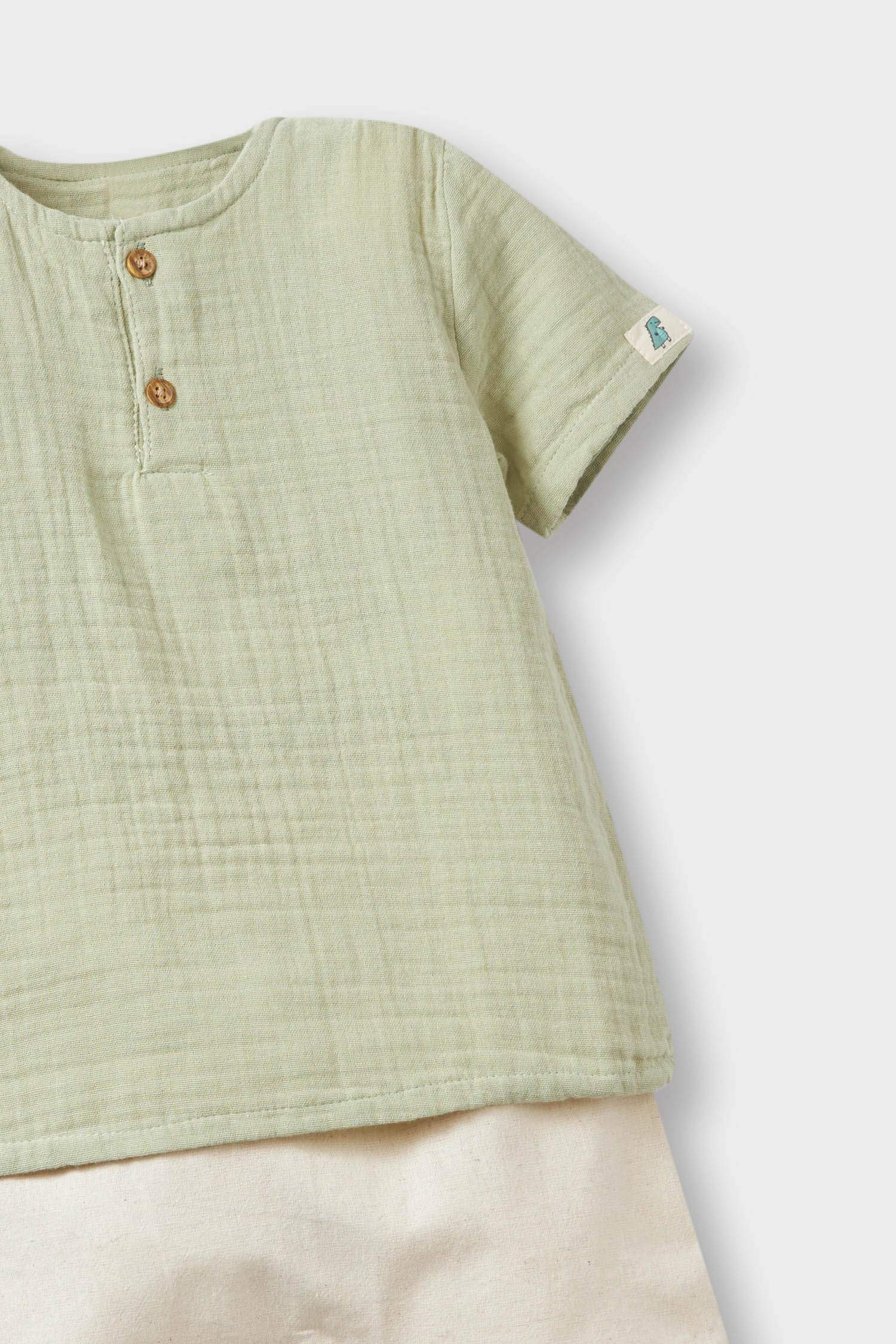 Baby Boy Muslin 2 Piece Set