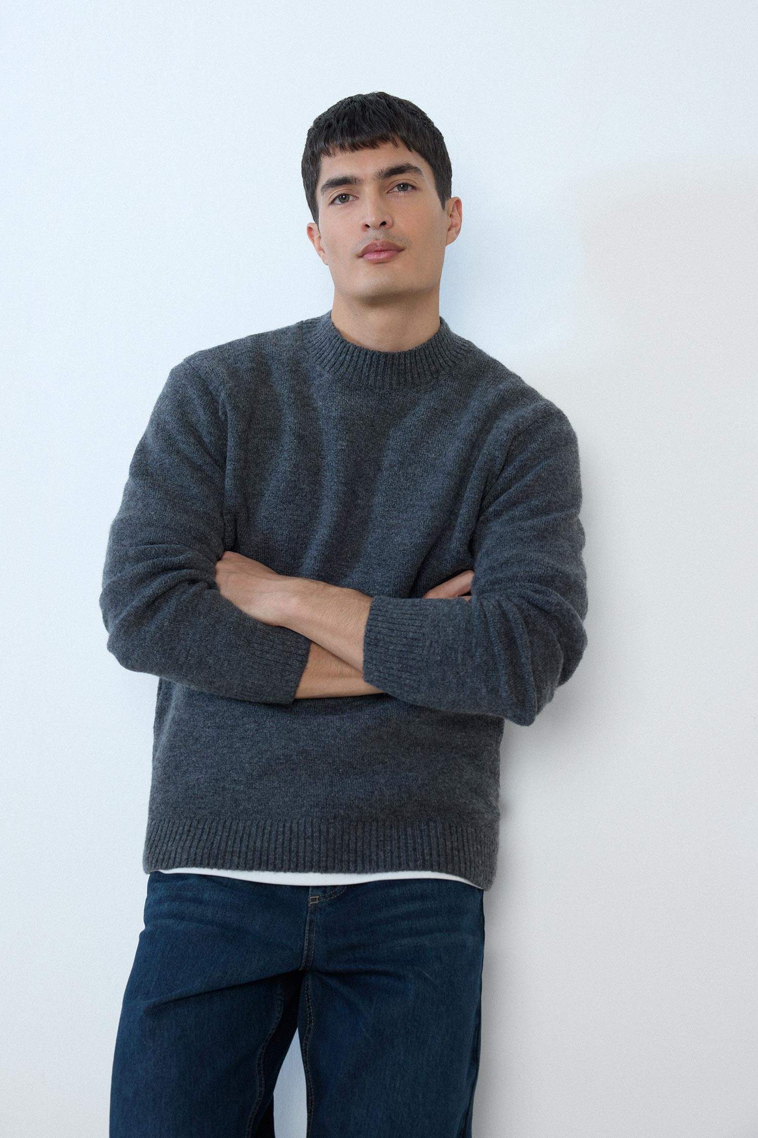 Relax Fit Crew Neck Knit Pullover