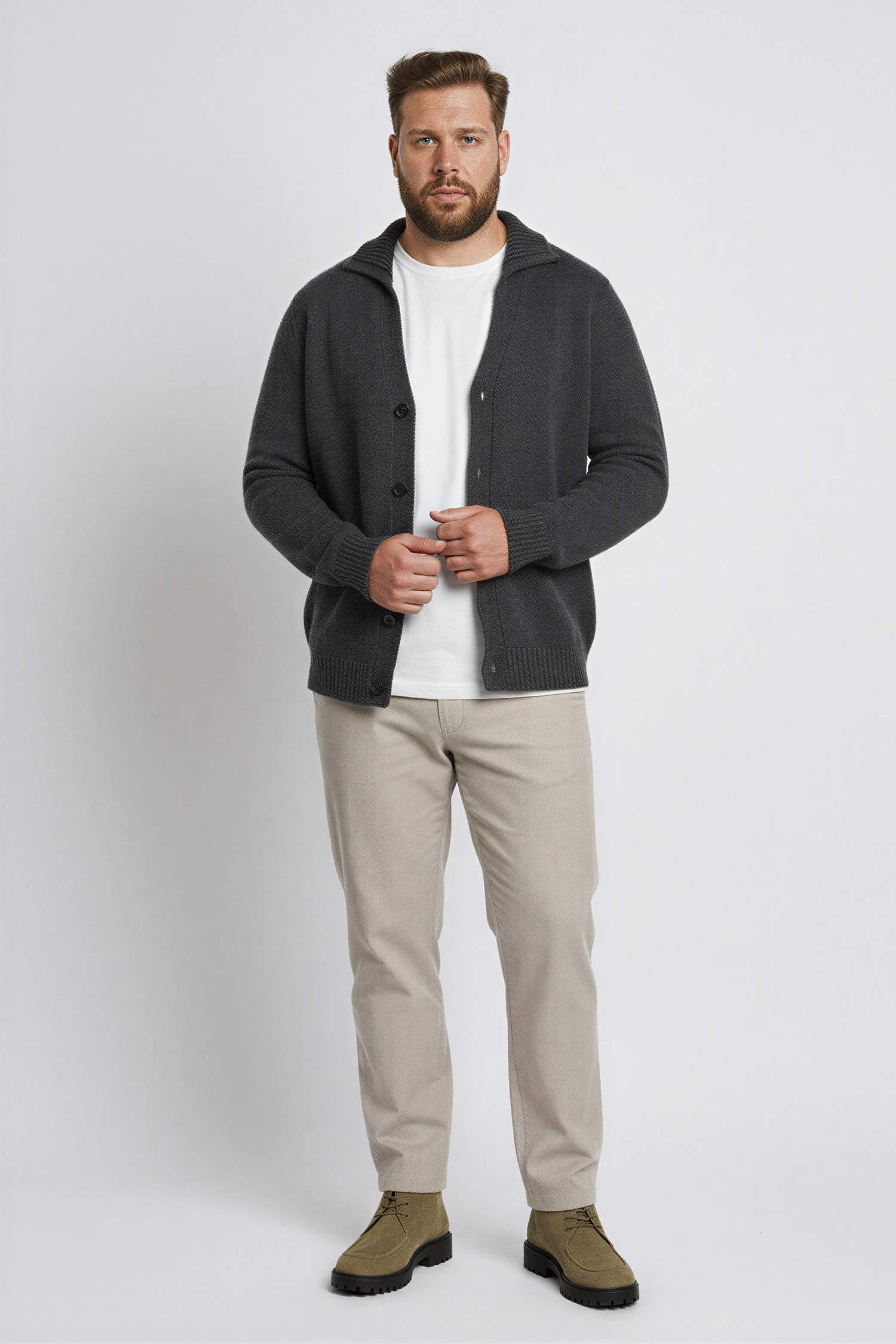 Standard Fit Turtleneck Knitwear Cardigan