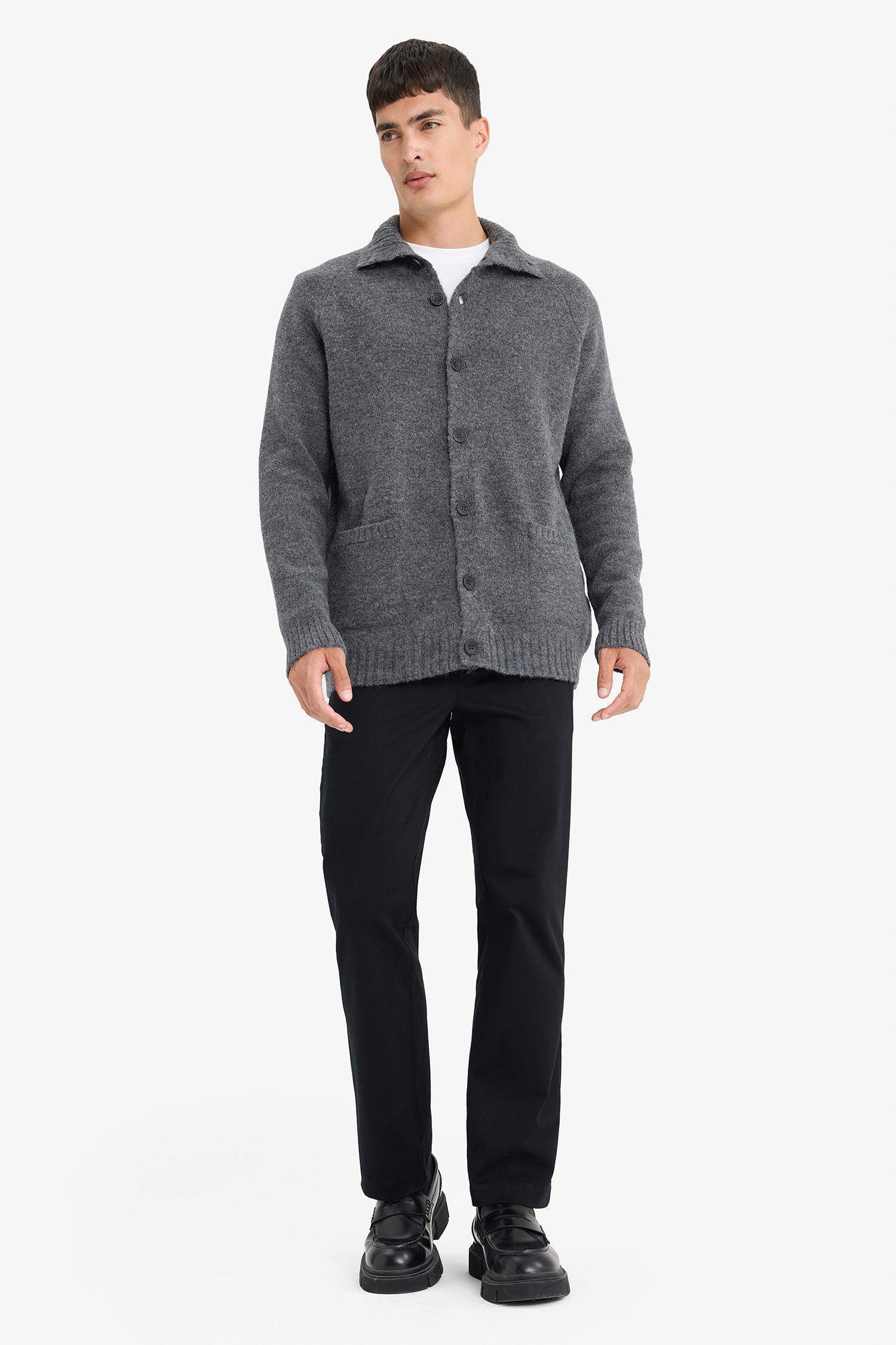 Standard Fit Turtleneck Knitwear Cardigan