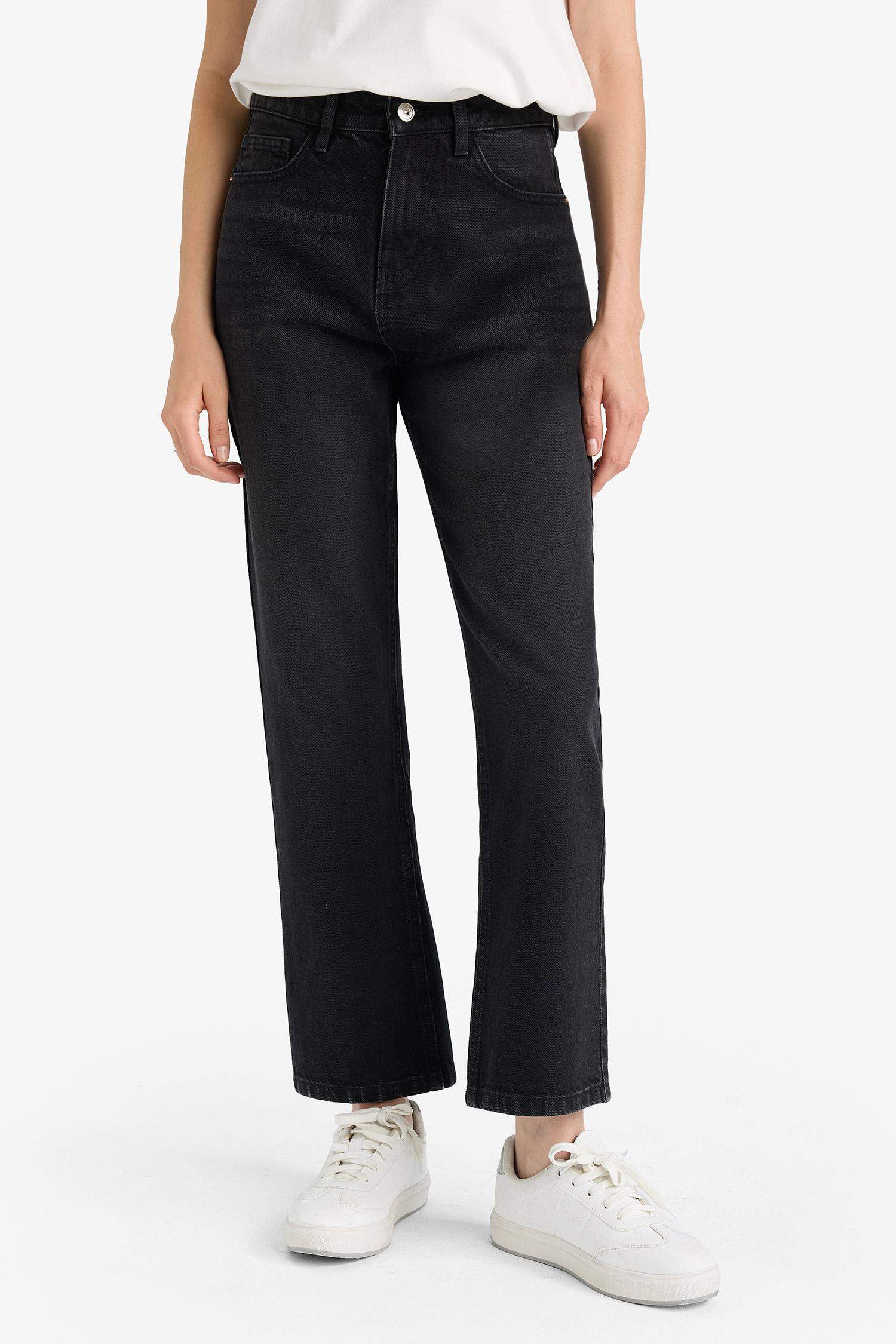 Straight Fit High Waist Straight Leg Jeans