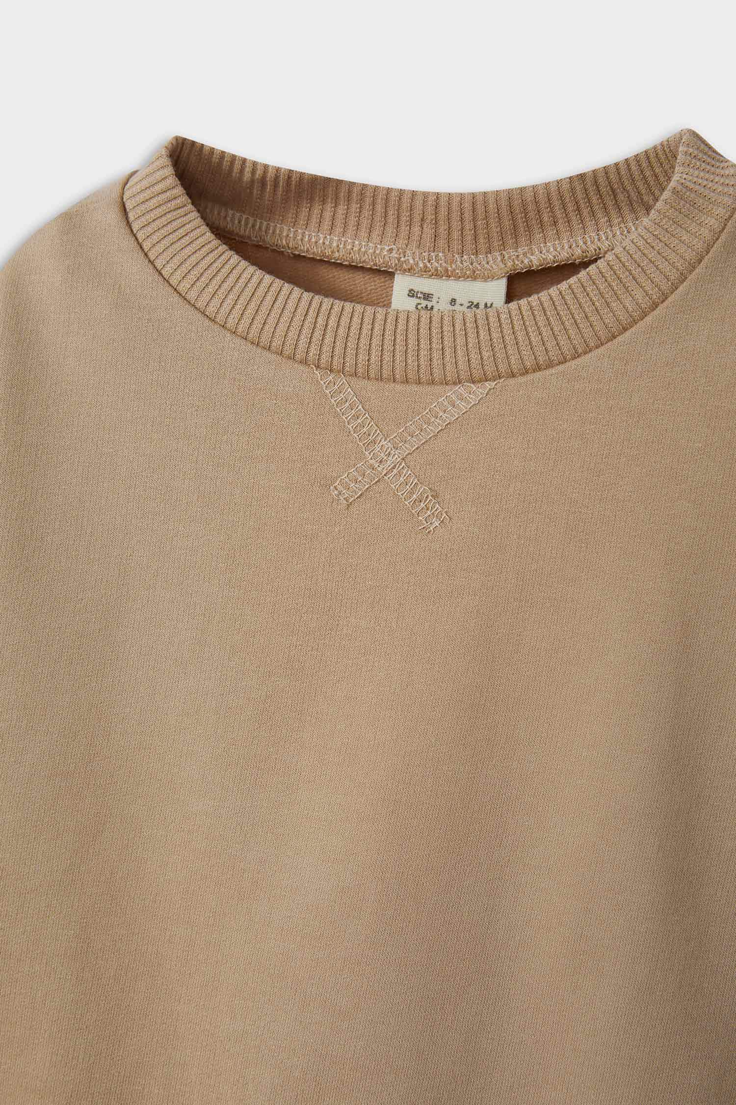 Erkek Bebek 2'li Takım Basic Düz Sweatshirt Eşofman Altı 