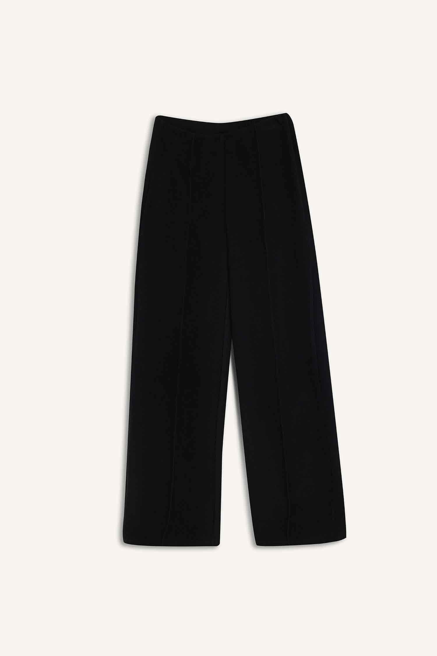 Straight Fit Beli Lastikli Selanik Kumaş Pantolon