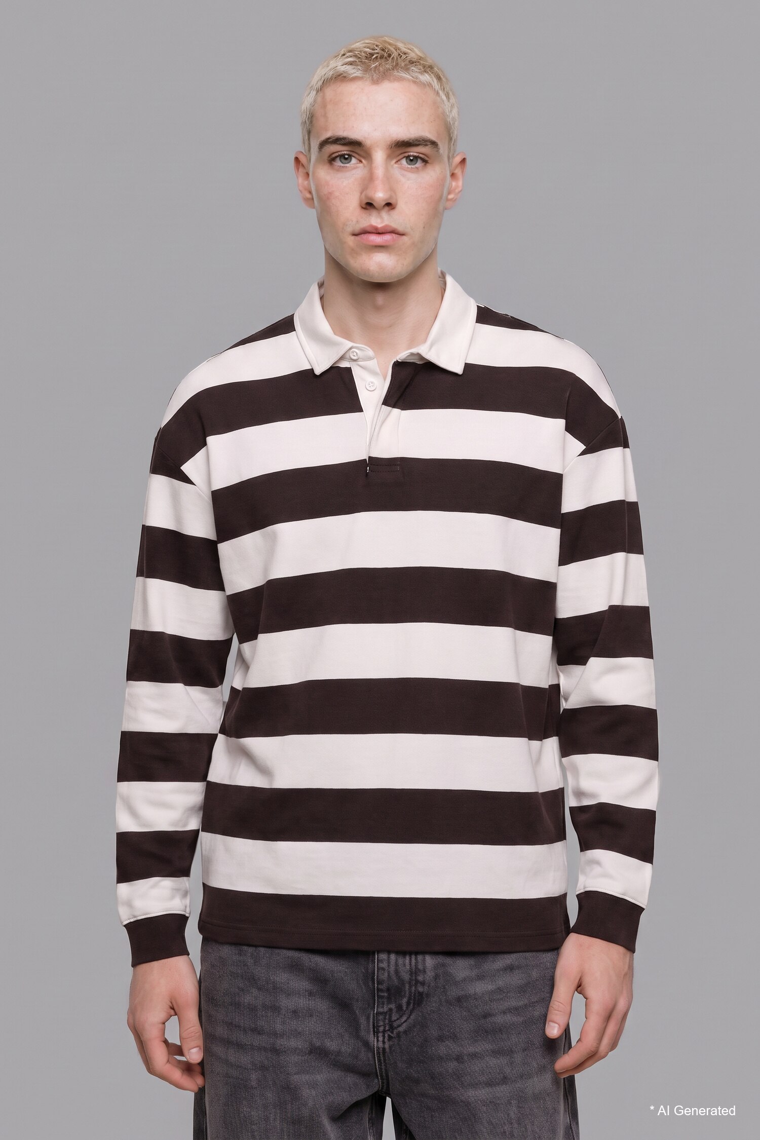 DeFacto Boxy Fıt Çizgili Sweatshirt görsel 2