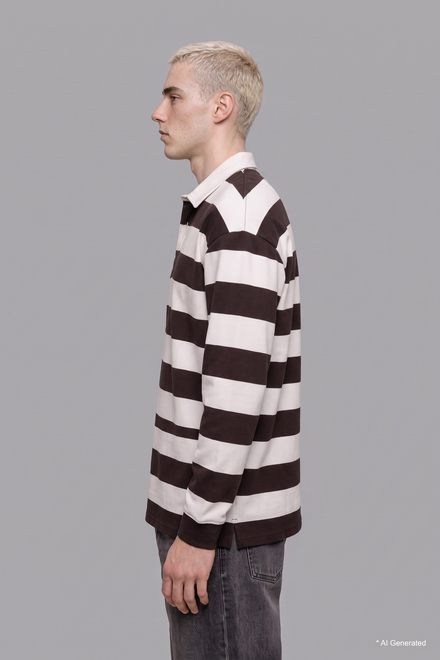 DeFacto Boxy Fıt Çizgili Sweatshirt görsel 3