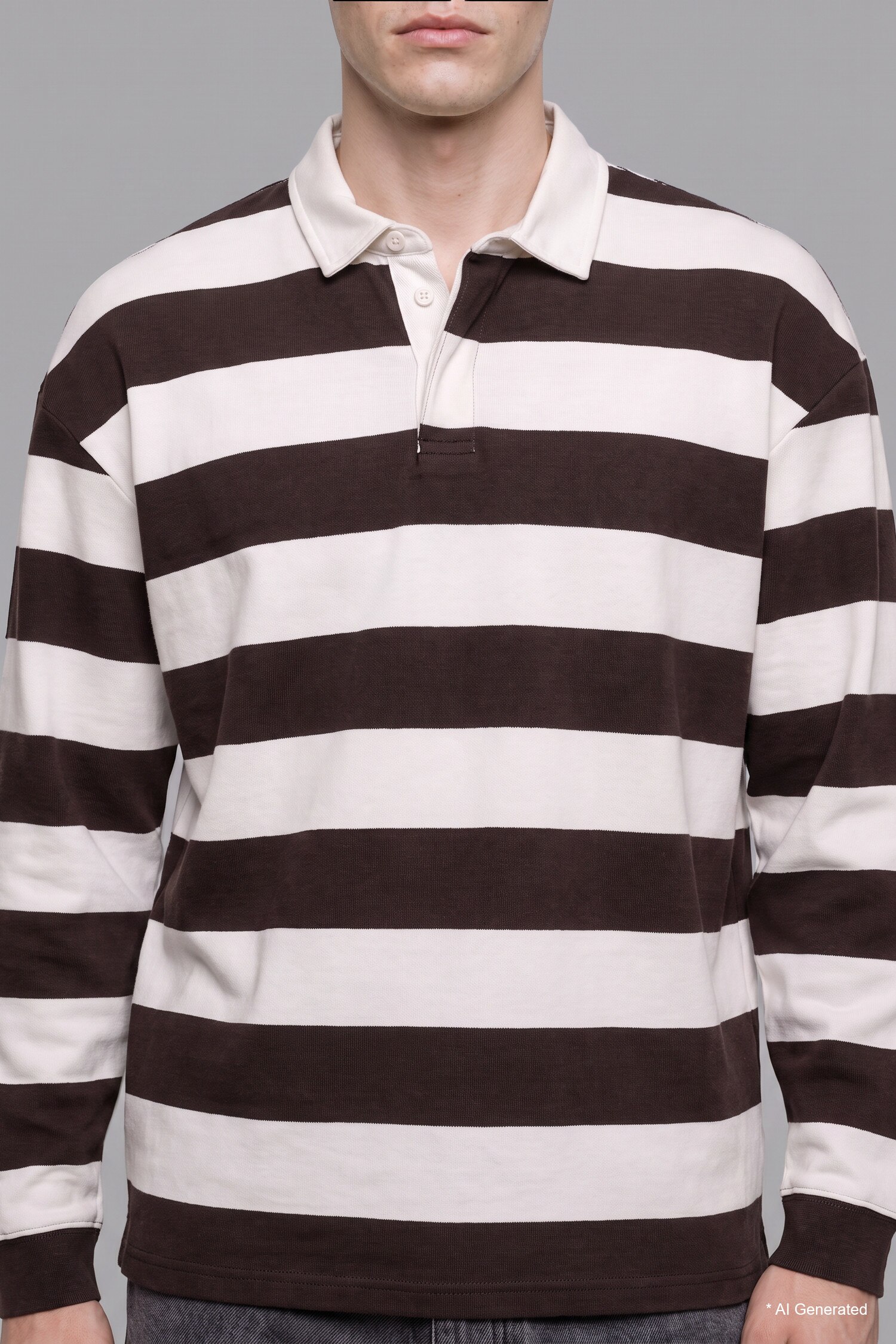 DeFacto Boxy Fıt Çizgili Sweatshirt görsel 4