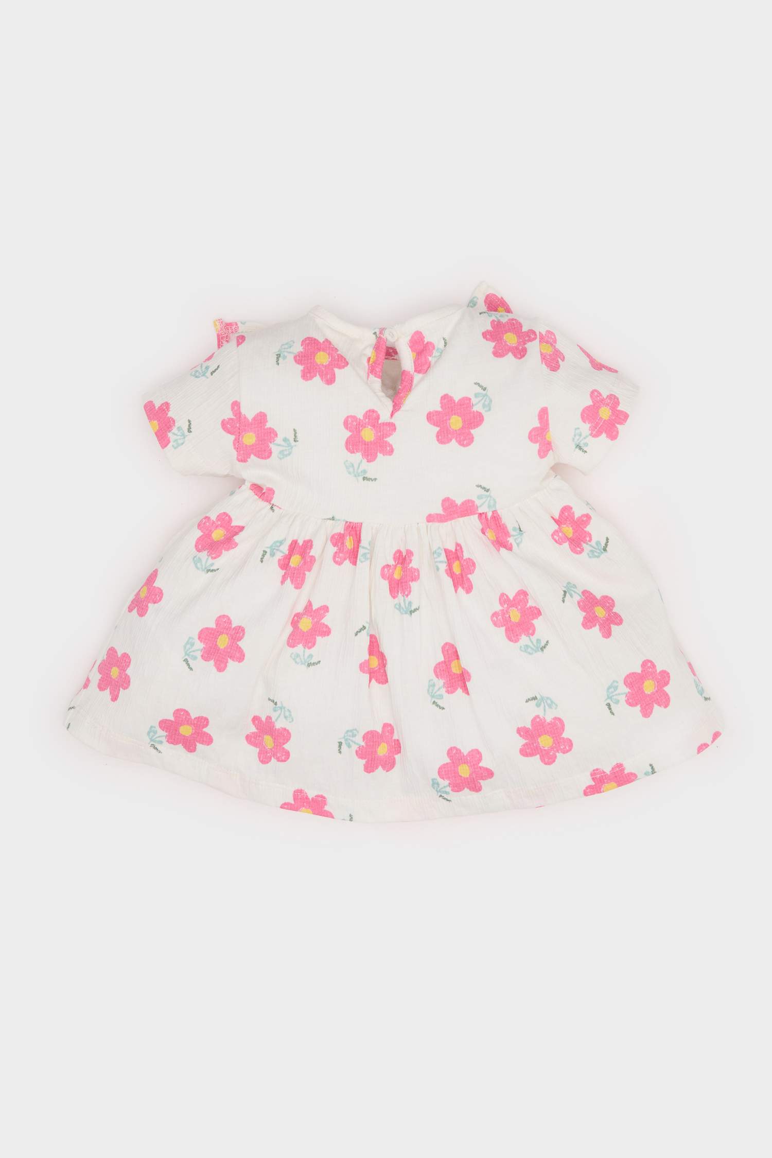 طقم بناتي فلورال قصة عادية - قطعتين