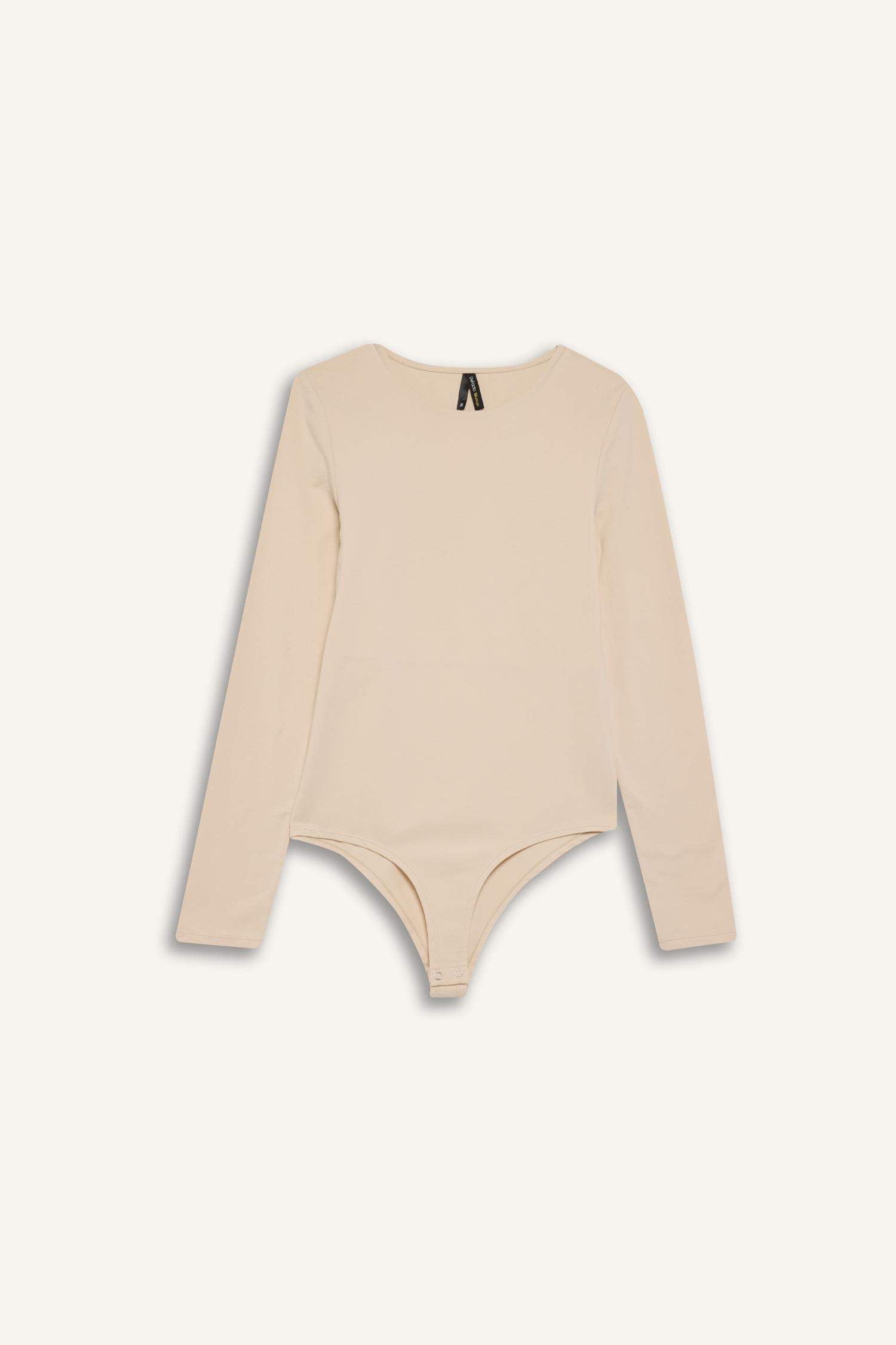 T-shirt slim à manches longues et col rond