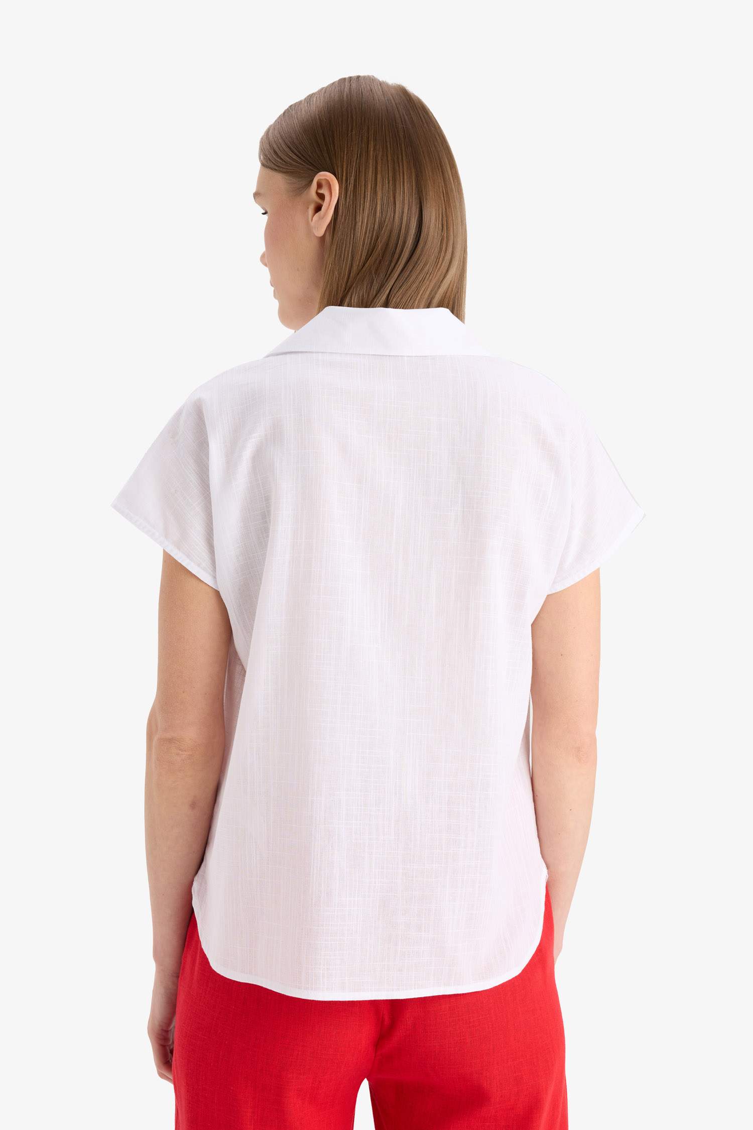 Regular Fit Cotton Short Sleeve White Shirt
