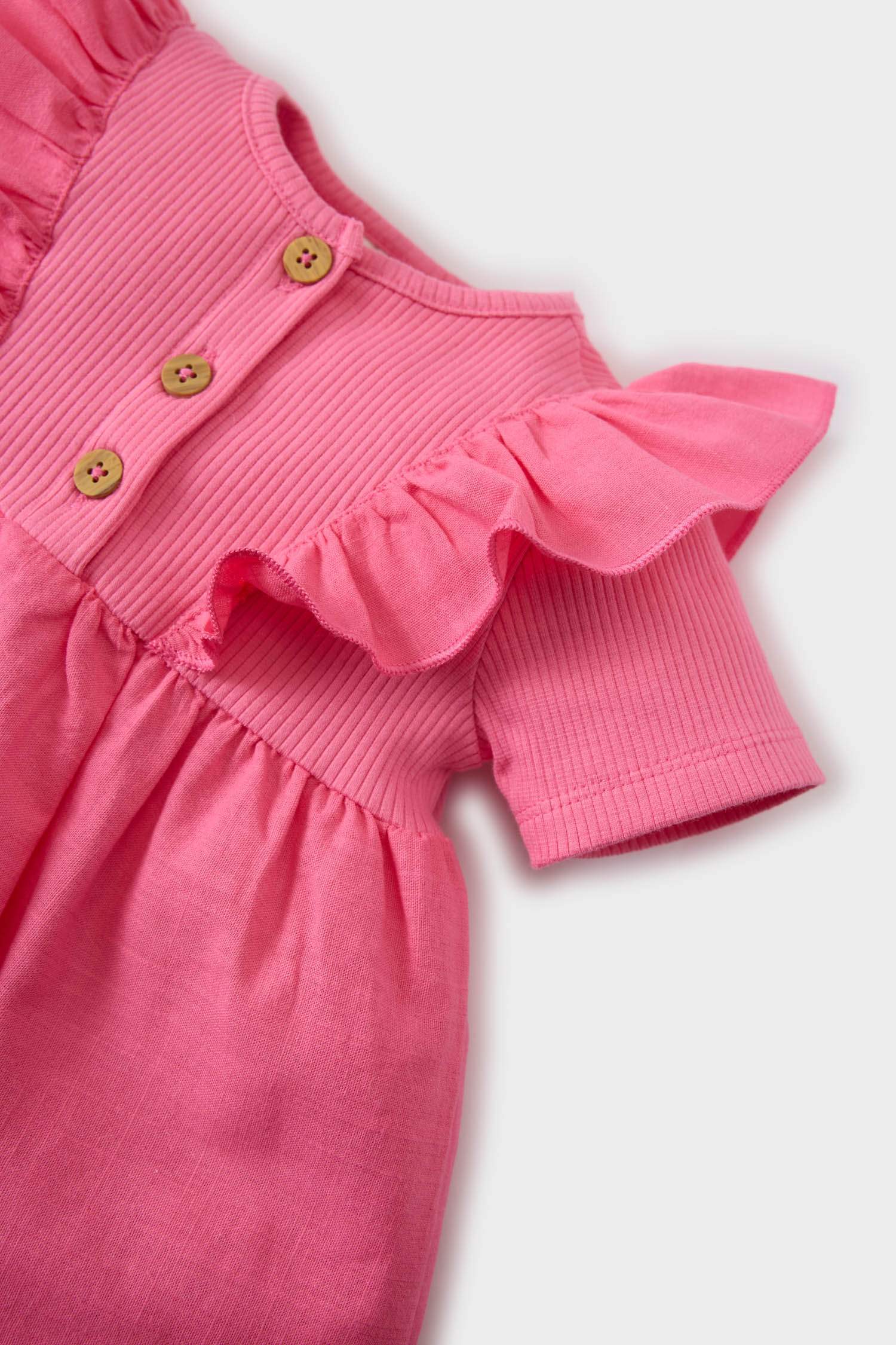 فستان بيبي بناتي مضلع نص ردن