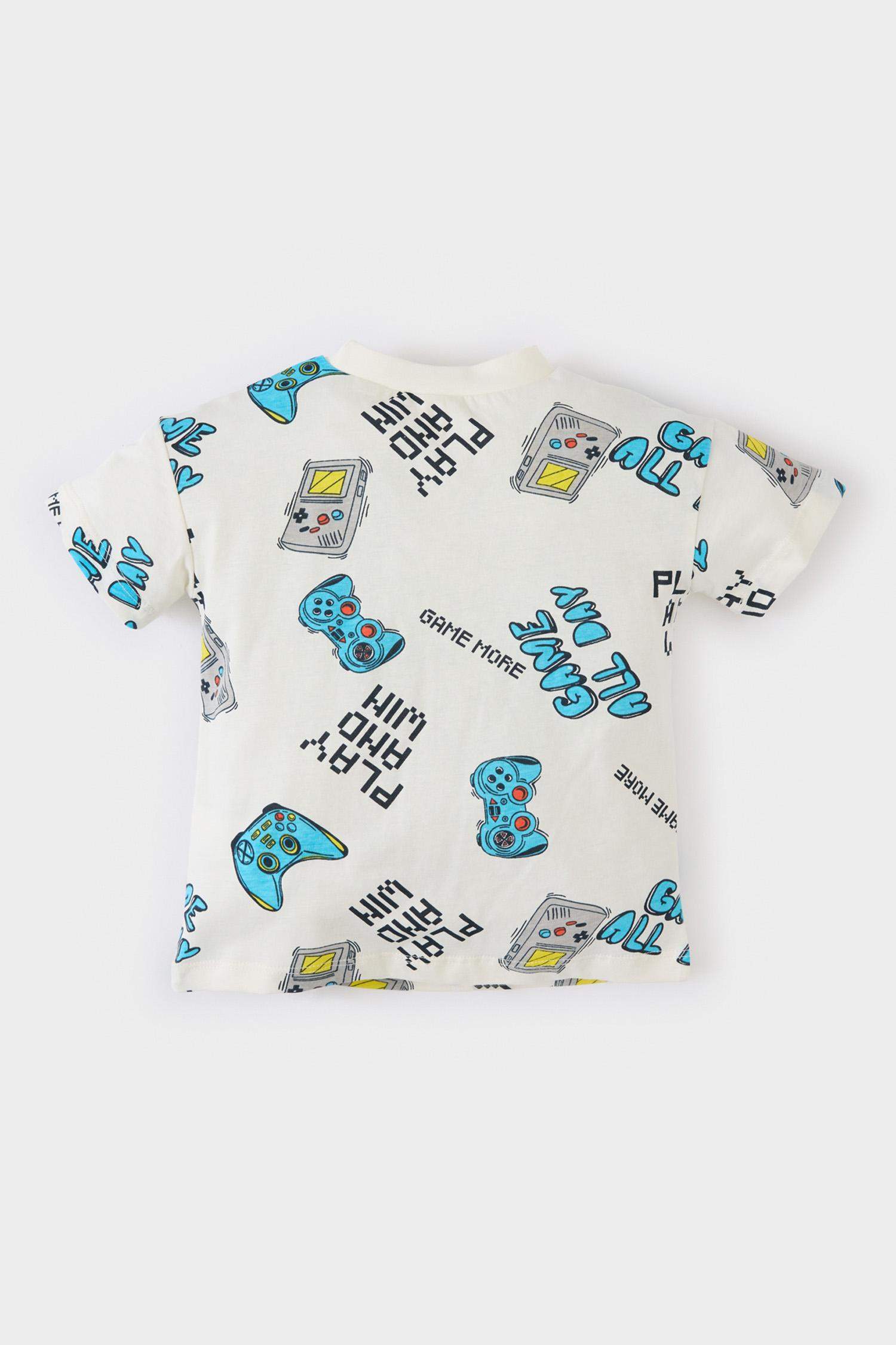 Baby Boy Crew Neck Patterned T-Shirt