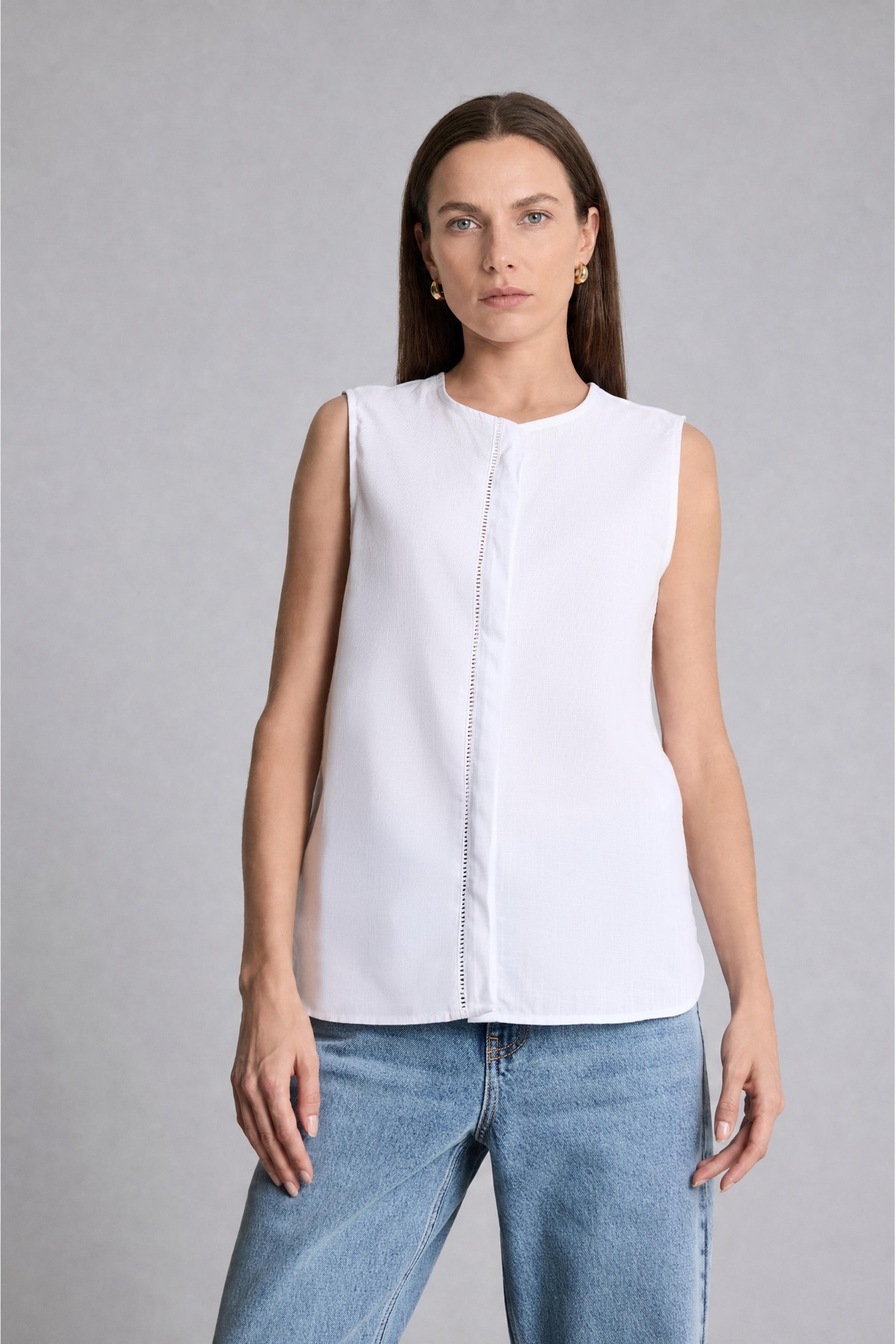 DeFacto %100 Pamuk Regular Fit Kolsuz Flamlı Bluz