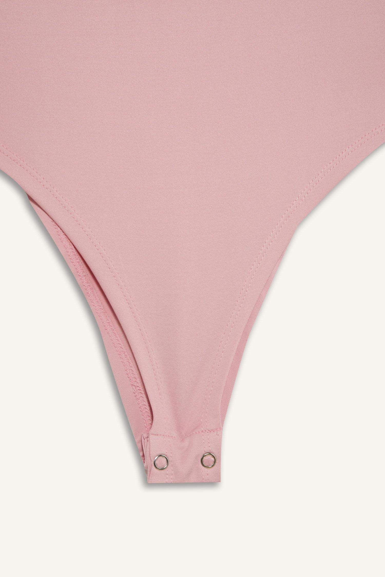 Slim Fit Dar Kesim V Yaka Dantelli Çıtçıtlı Body