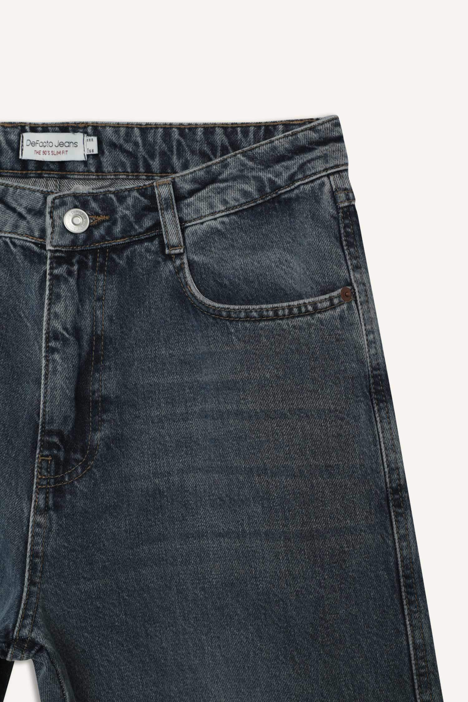 90's Slim Fit Dar Kalıp Yüksek Bel Dar Paça Jean Pantolon