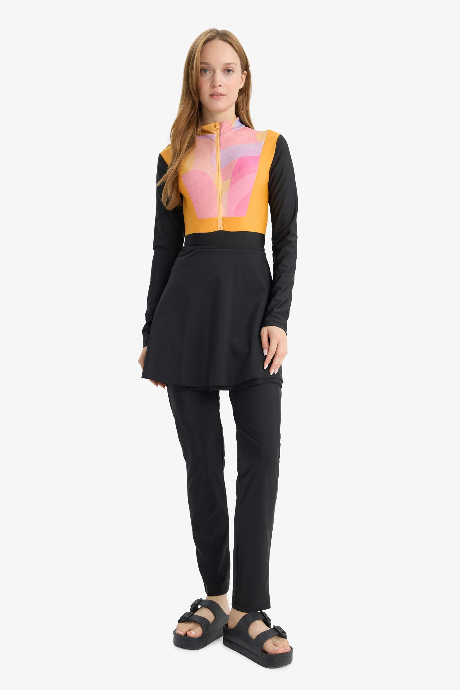 طقم بوركيني قصة عادية - 3 قطع