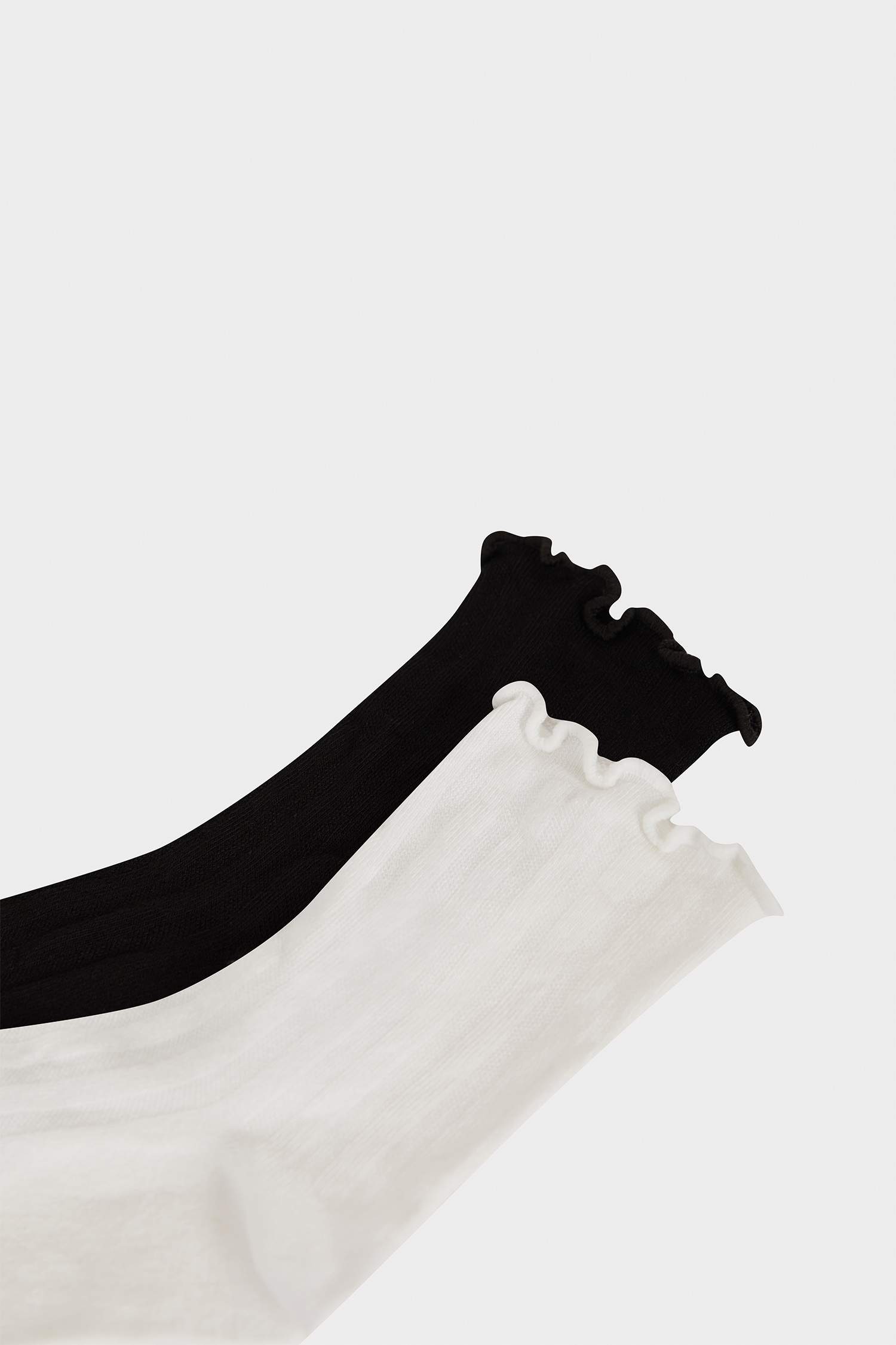 Kadın Dikişsiz Fırfırlı Ultra Soft 2'li Bambu Premium Uzun Çorap