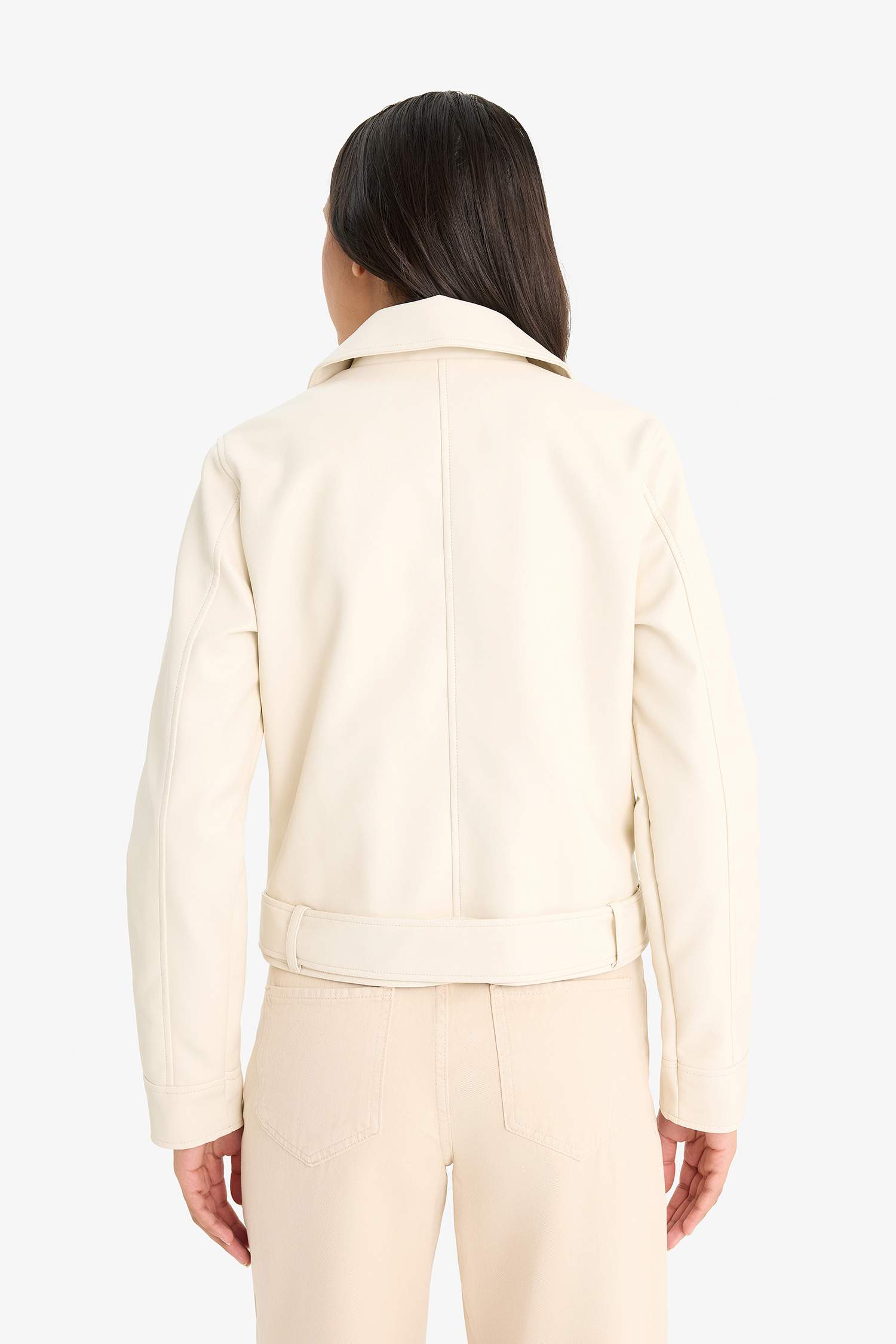 Regular Fit Fermuarlı Suni Deri Ceket Mont