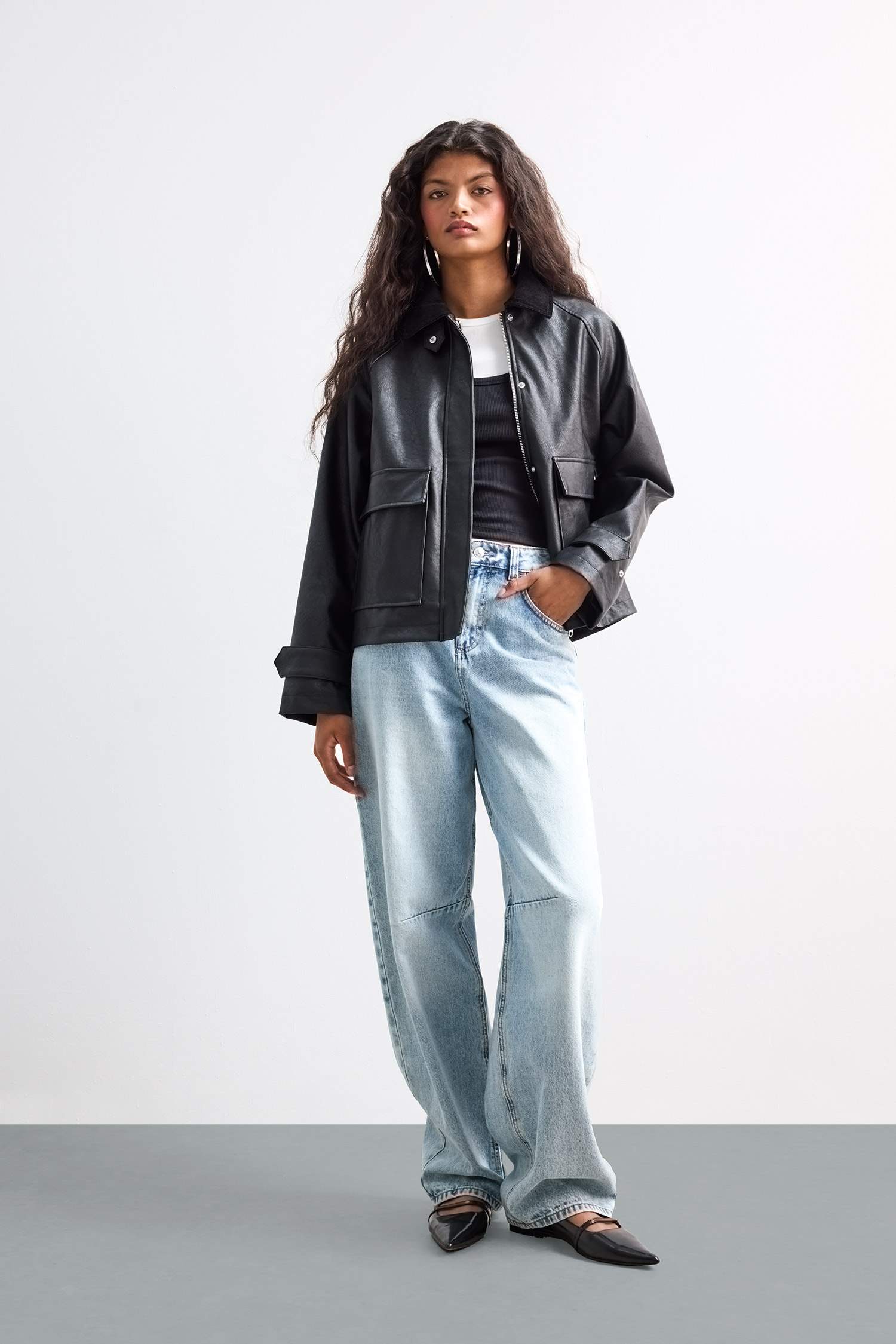 поло жаға ПУ Күртеше