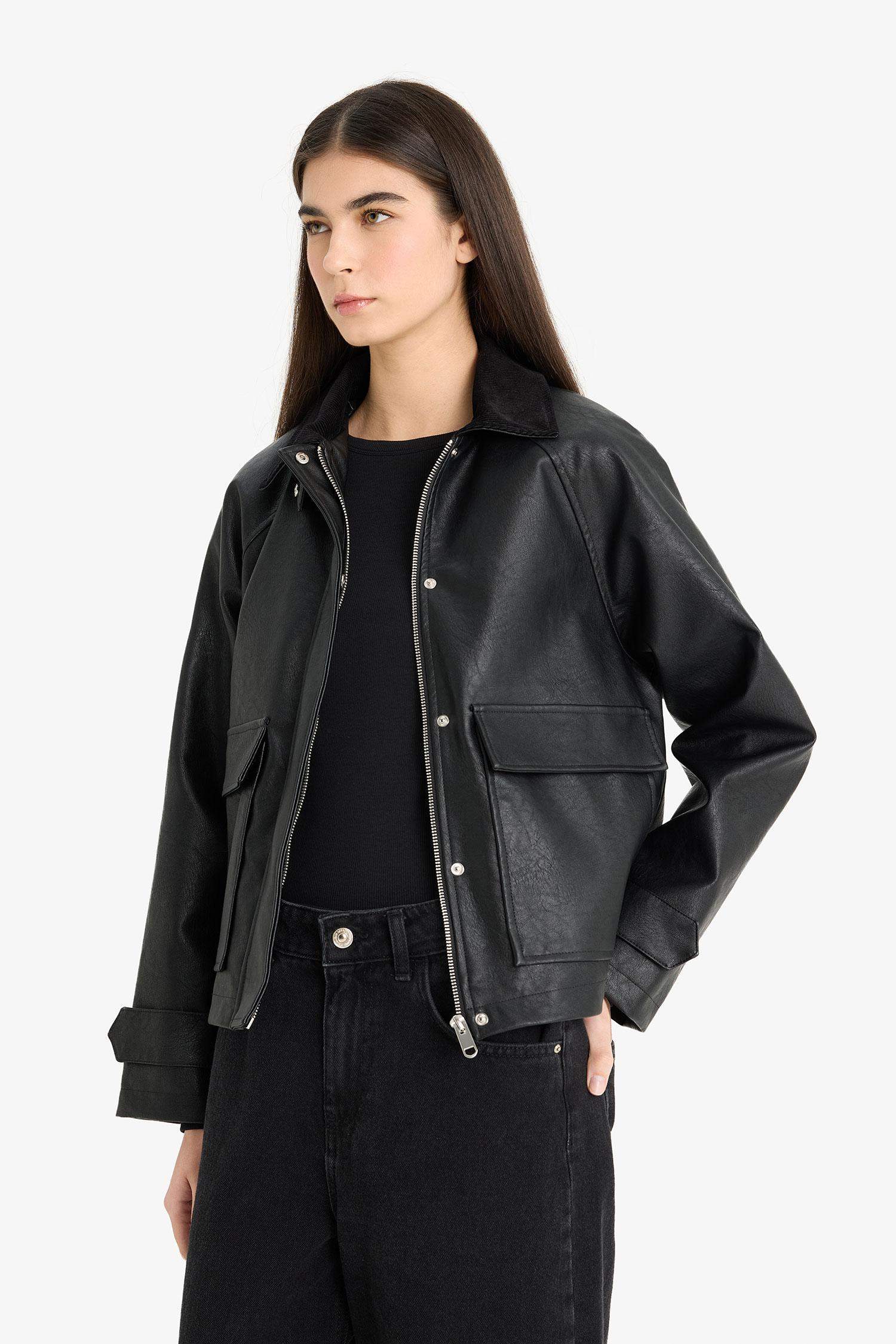 поло жаға ПУ Күртеше