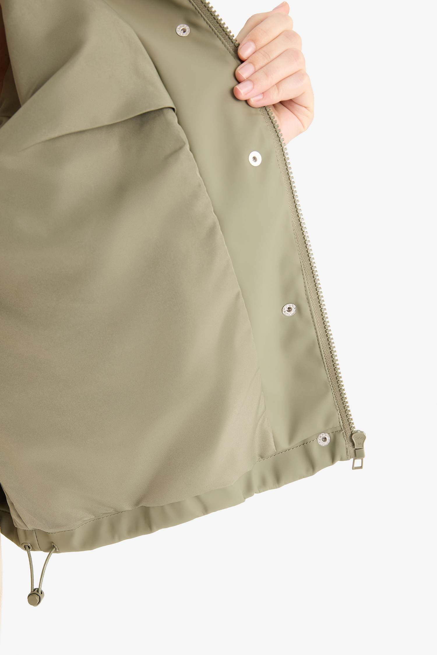 Regular Fit Kapüşonlu Suni Deri Yağmurluk