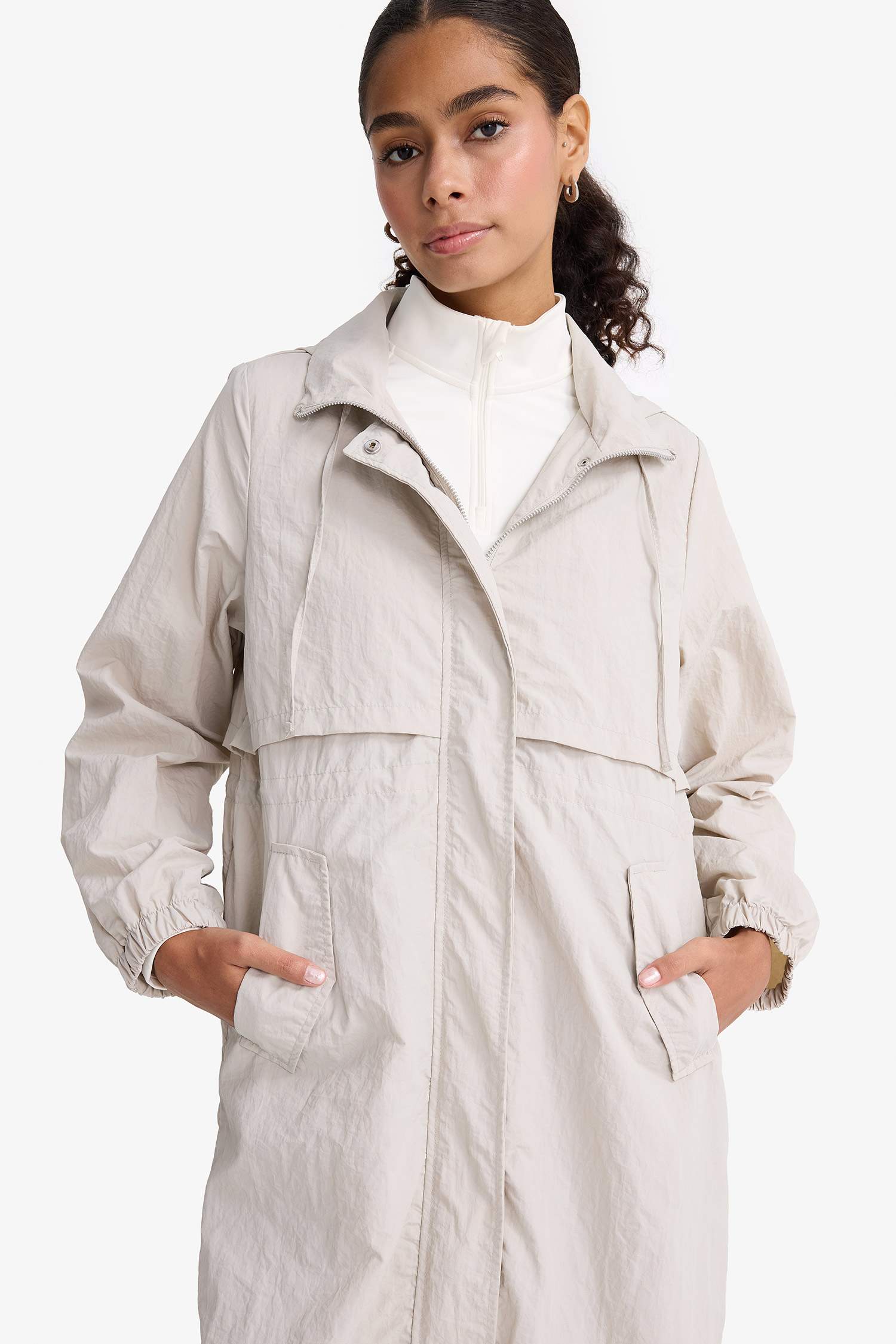 Regular Fit Long Hooded Waterproof Raincoat