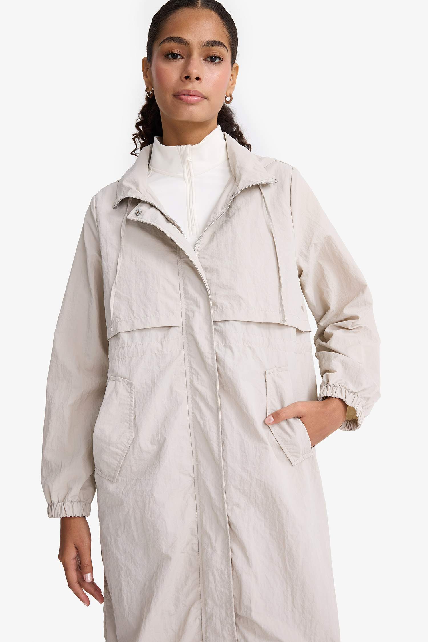 Regular Fit Long Hooded Waterproof Raincoat