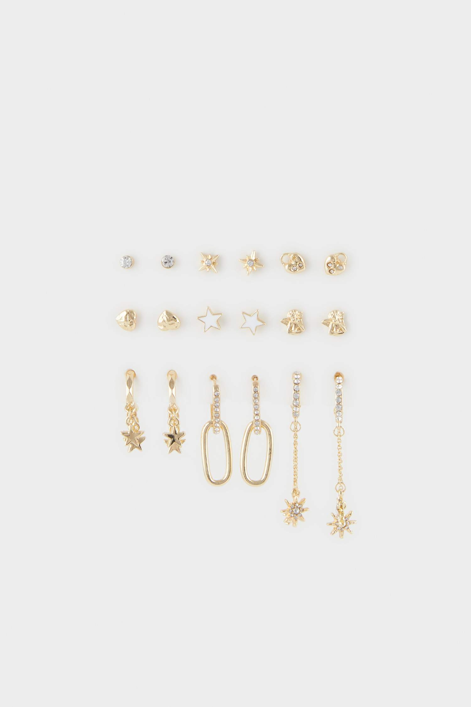 حلق نسائي ذهبي - 9 قطع