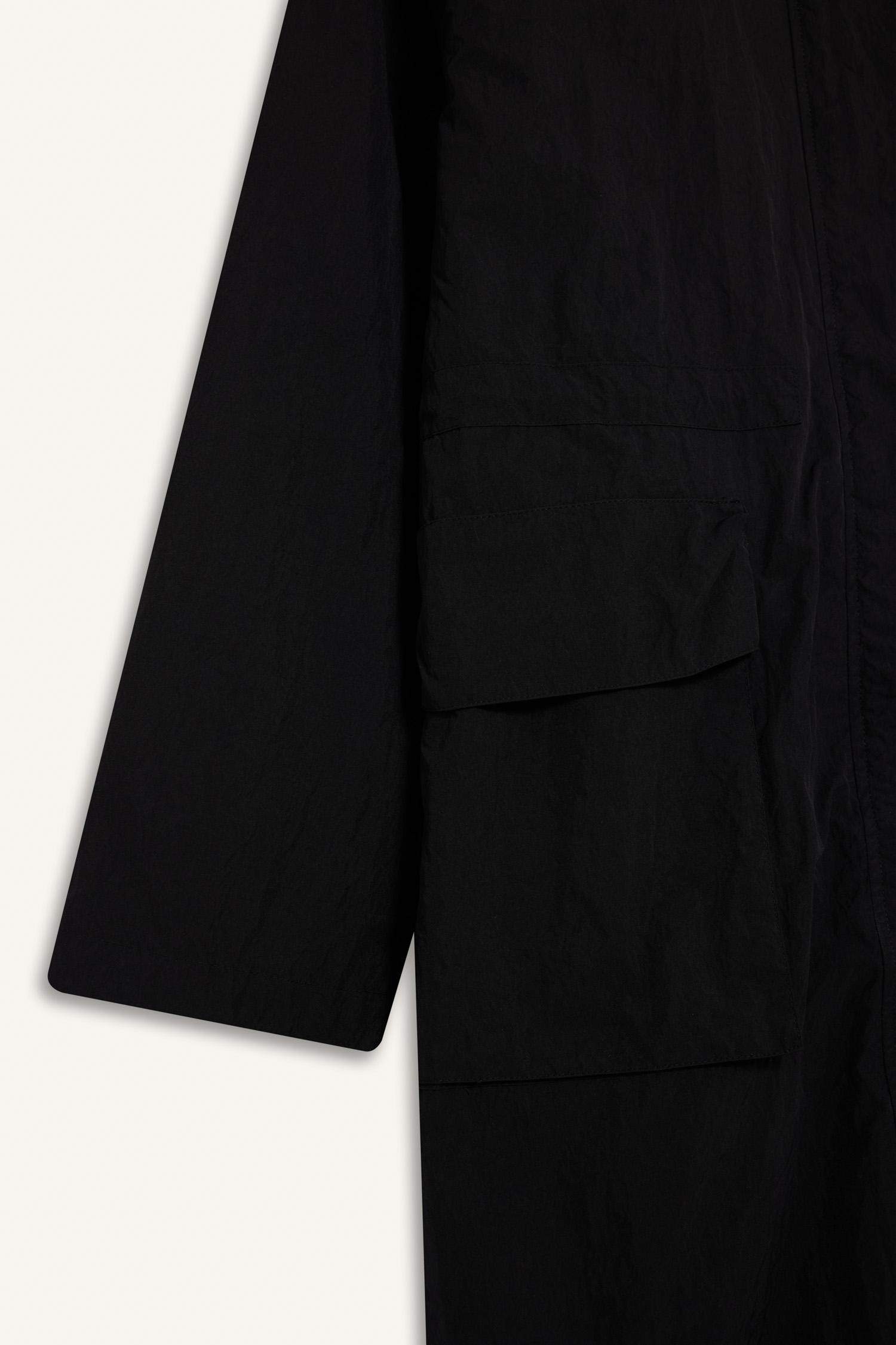 جاكيت مطر طويل قصة عادية بغطاء للرأس