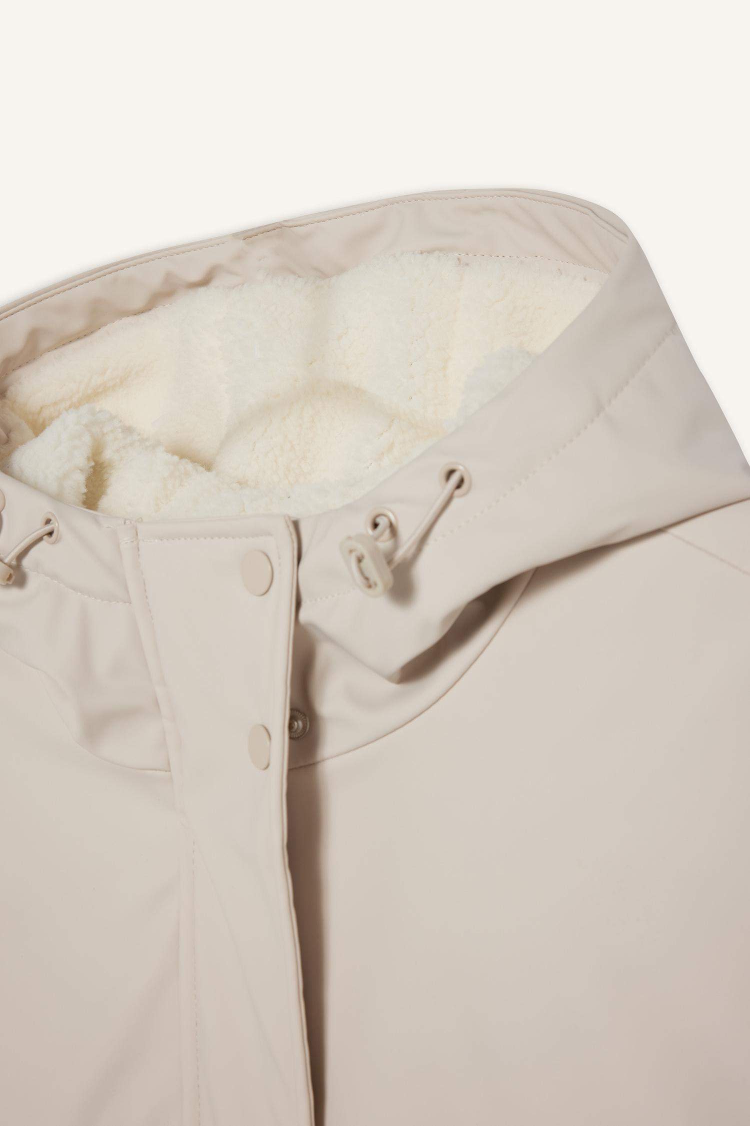 Regular Fit Faux Leather Raincoat