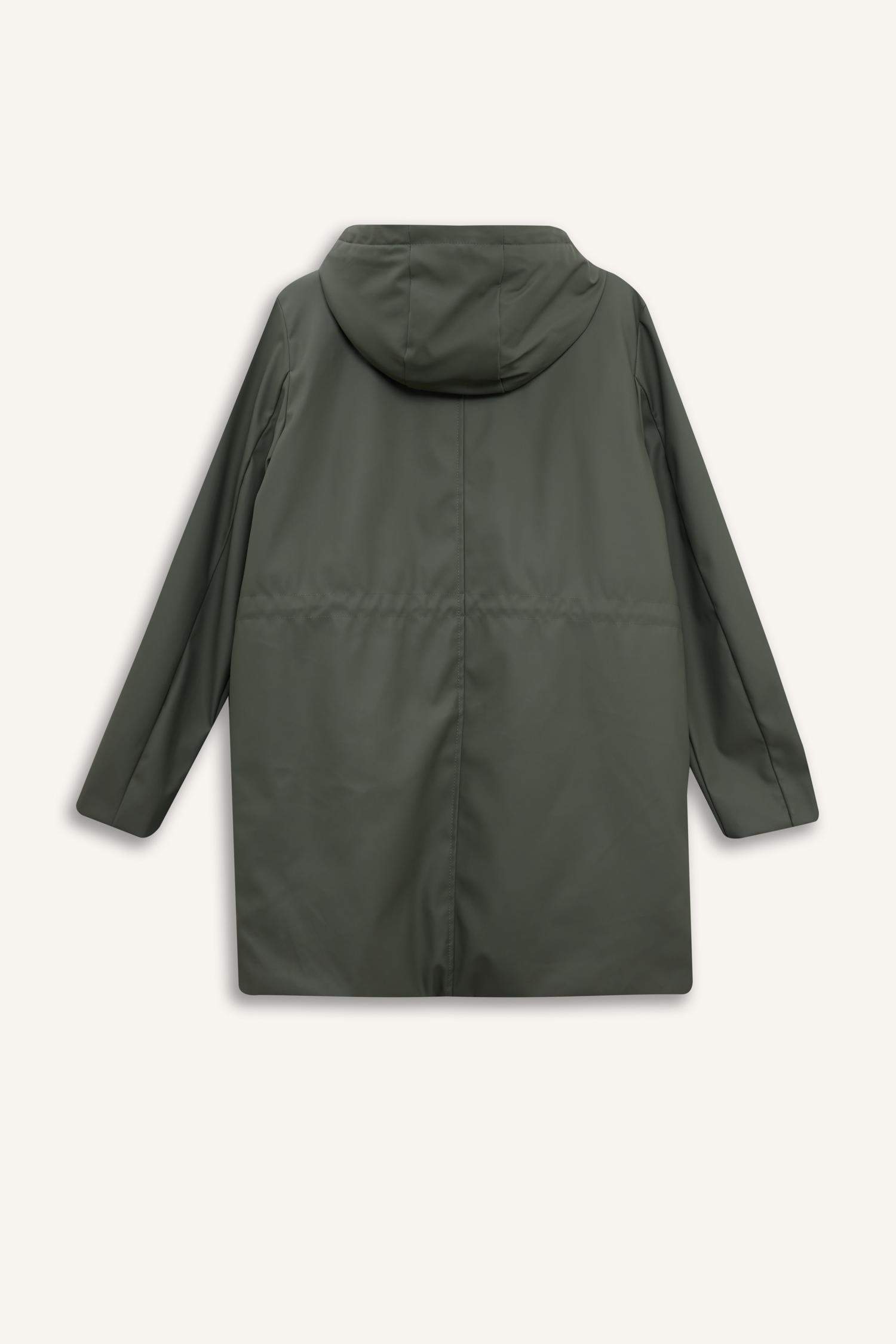 Regular Fit Kapüşonlu Suni Deri Yağmurluk