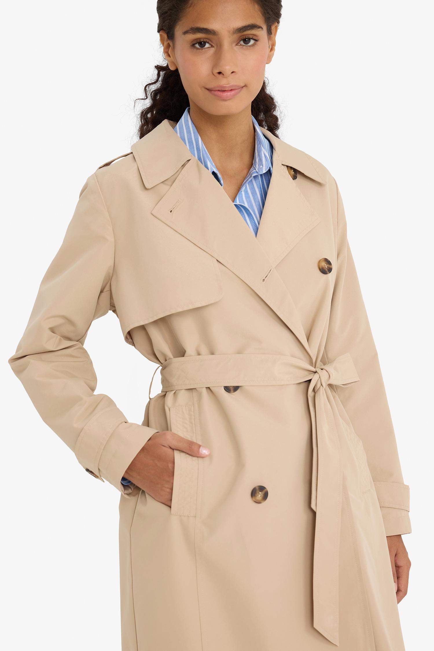 Regular Fit Belted Pocket Trench Coat