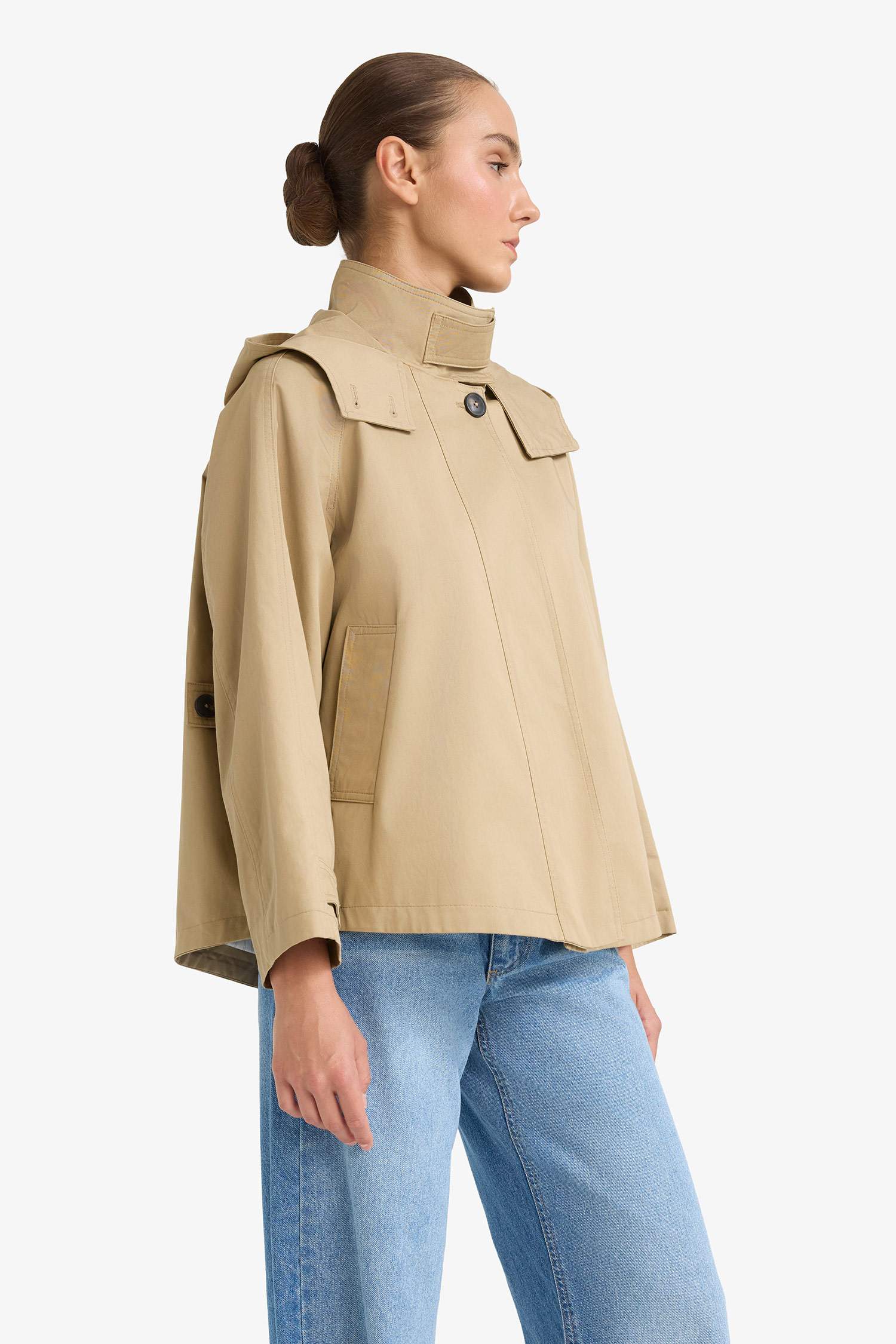 Regular Fit Kapüşonlu Fermuarlı Trençkot