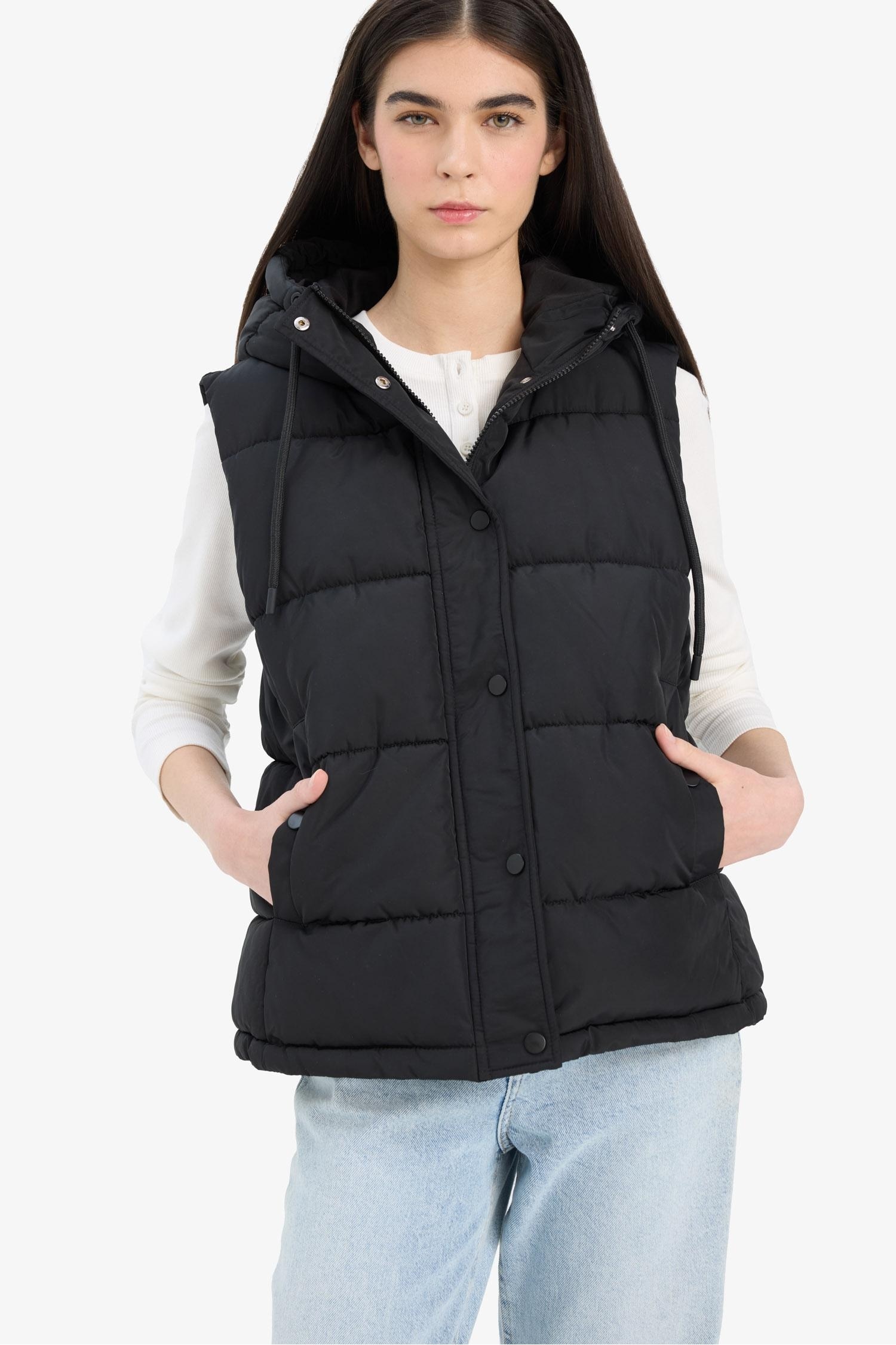 Regular Fit Kapüşonlu Fermuarlı Şişme Yelek