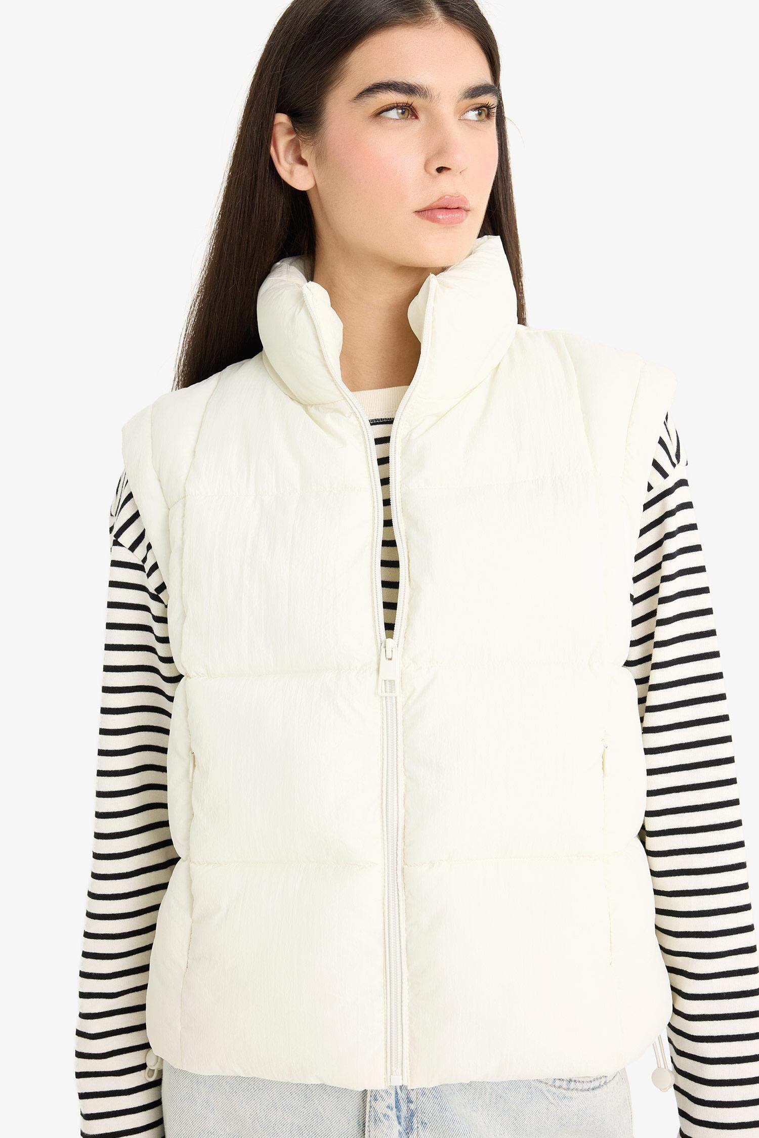 Regular Fit Zippered Puffer Vest